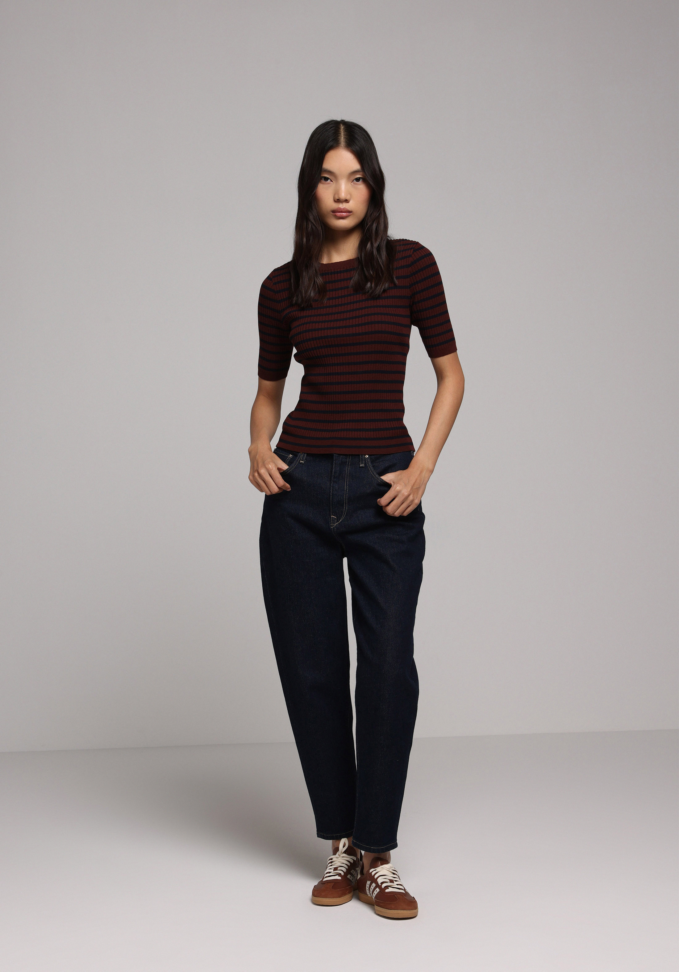 Slim Fit   Kadın Bordo  Kazak