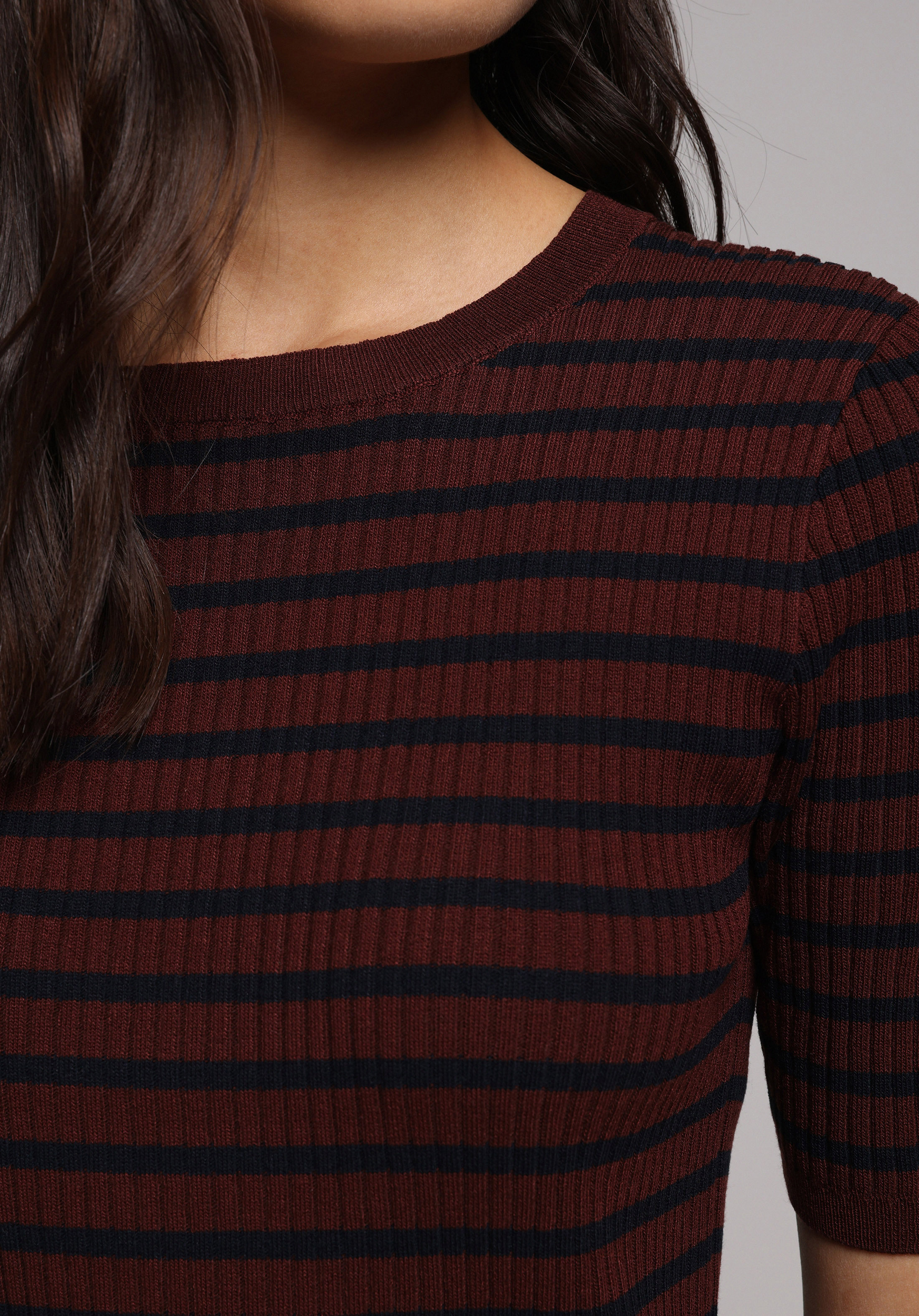 Slim Fit   Kadın Bordo  Kazak