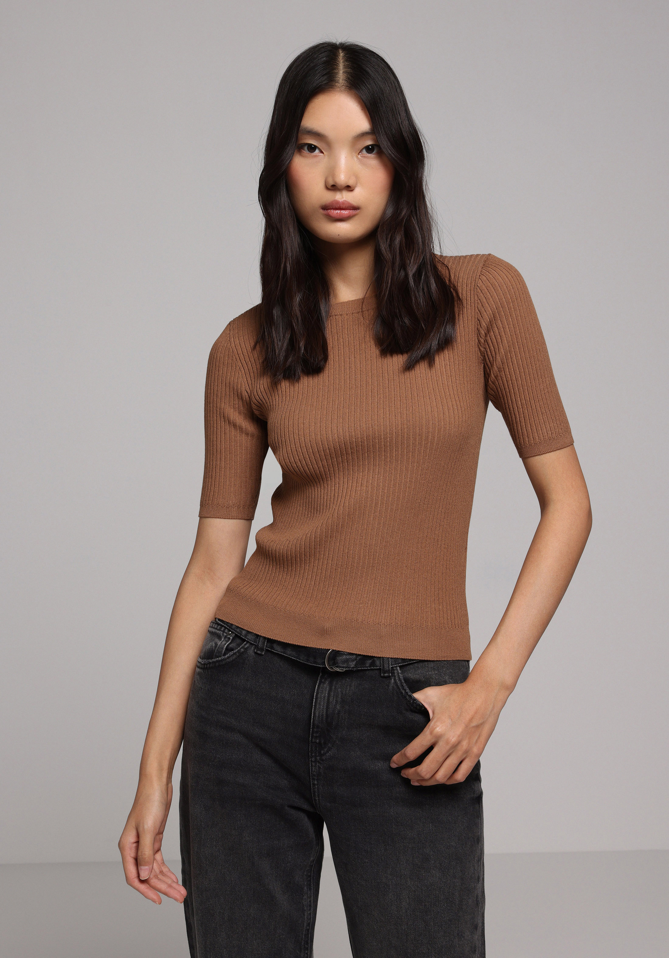 Slim Fit   Kadın Kahverengi  Kazak