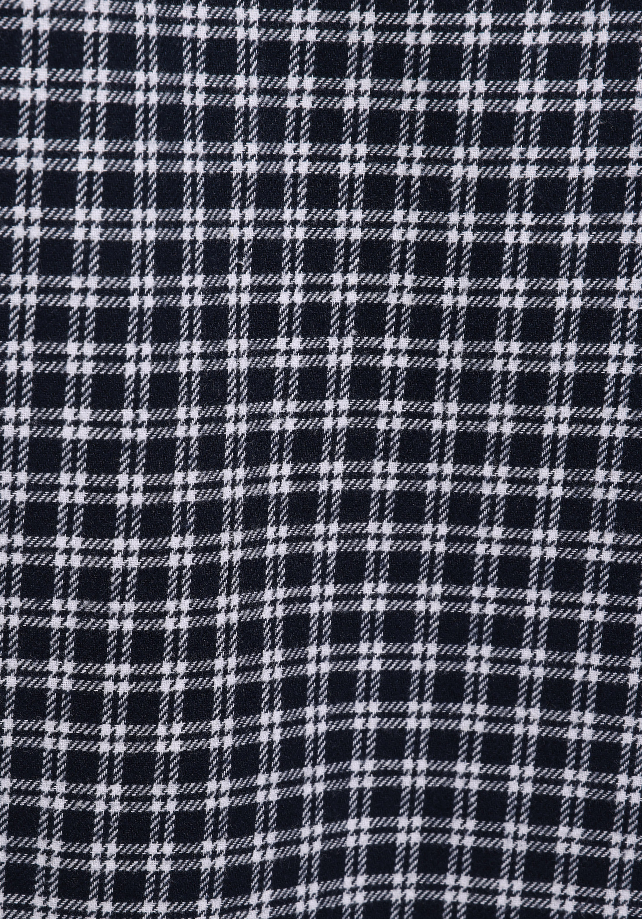 Comfort Fit Shirt Neck Ekoseli Erkek Lacivert Uzun Kol Gömlek