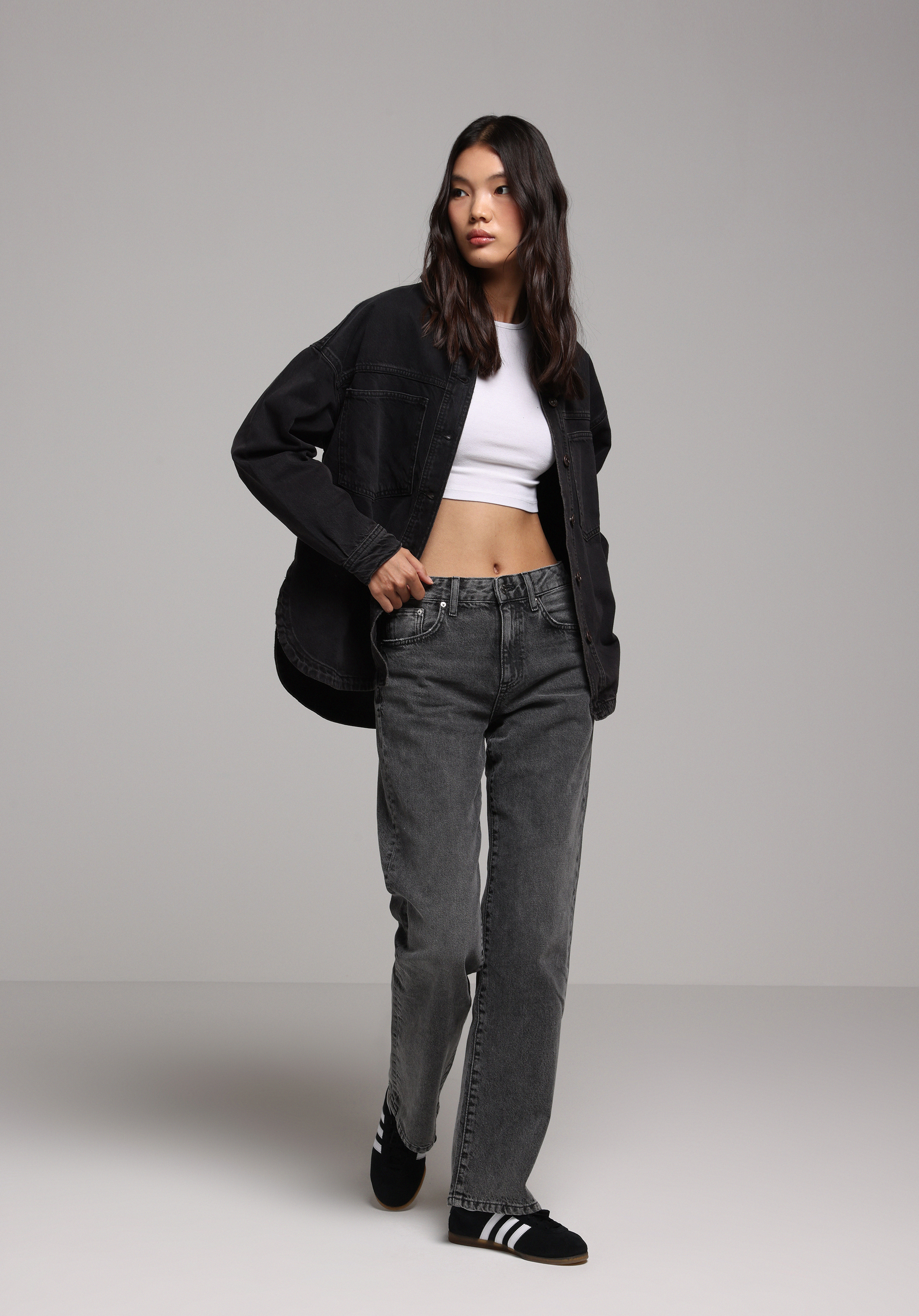 Straight Fit   Kadın Siyah Jean Pantolon