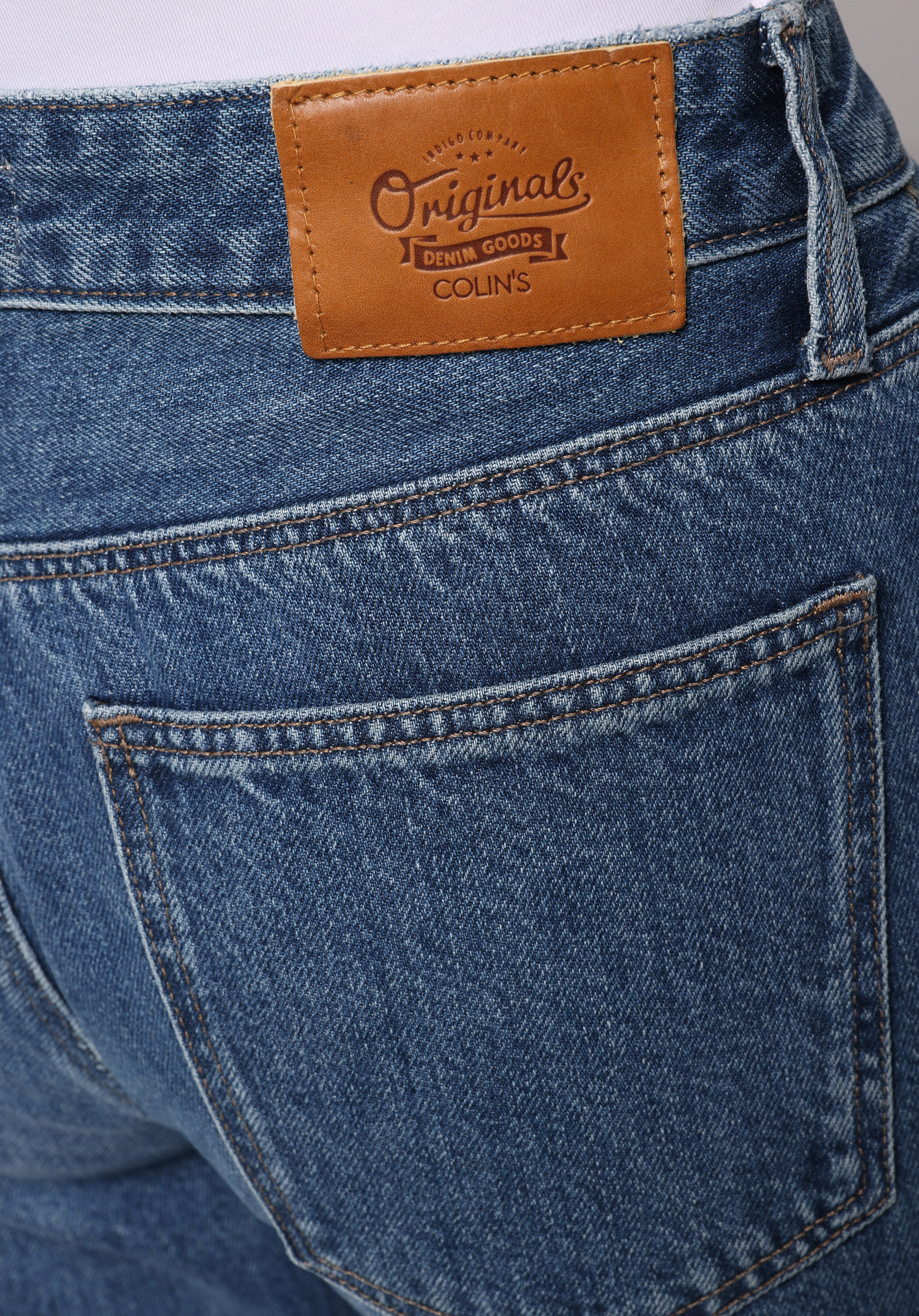 Straight Fit Orta Bel Düz Paça Kadın İndigo Jean Pantolon