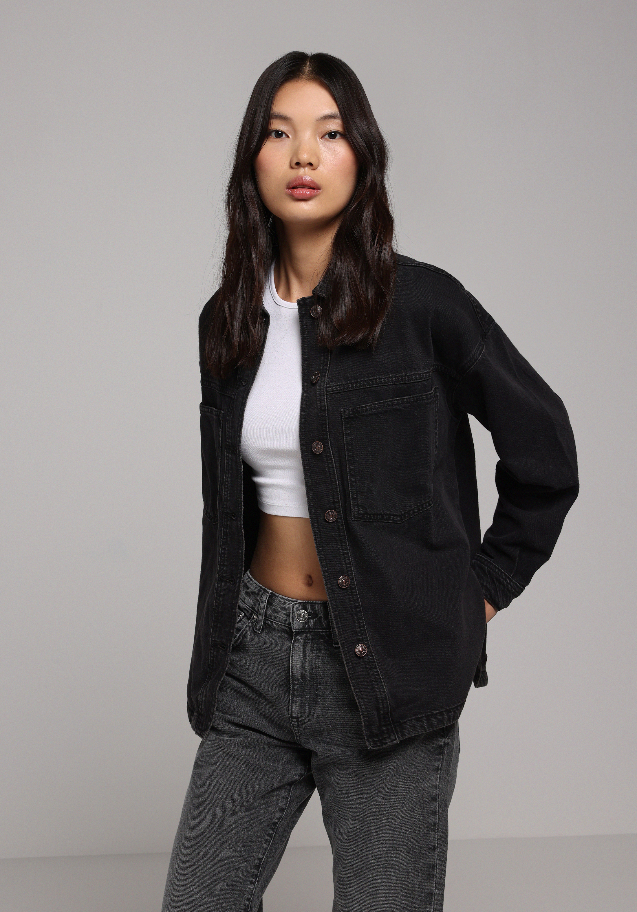 ЖЕНЩИНЫ - COLIN'S Женская Рубашка Антрацитовая Regular