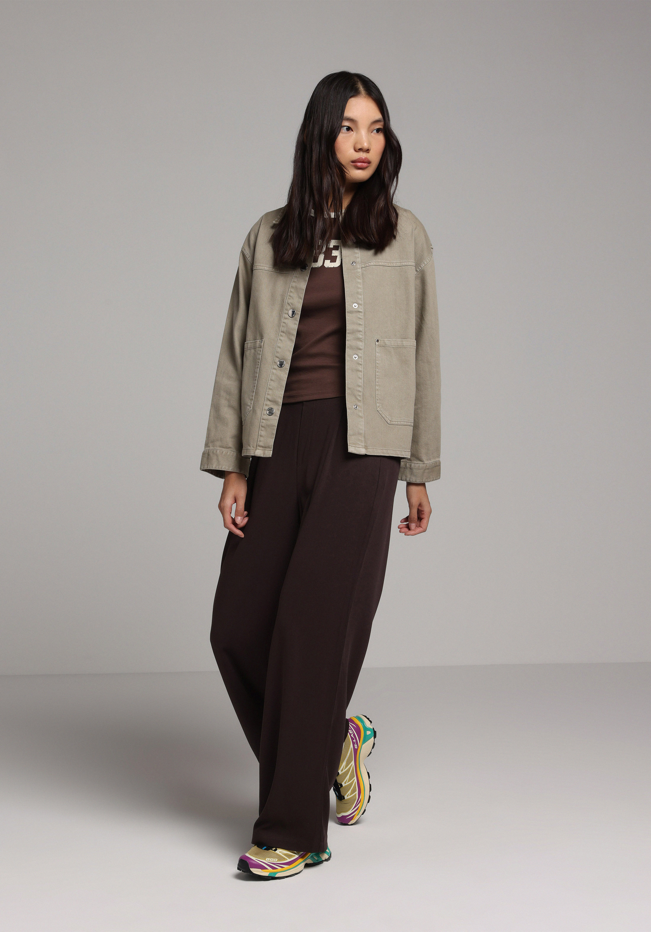 Regular Fit Yüksel Bel Düz Paça Kadın Kahverengi  Pantolon