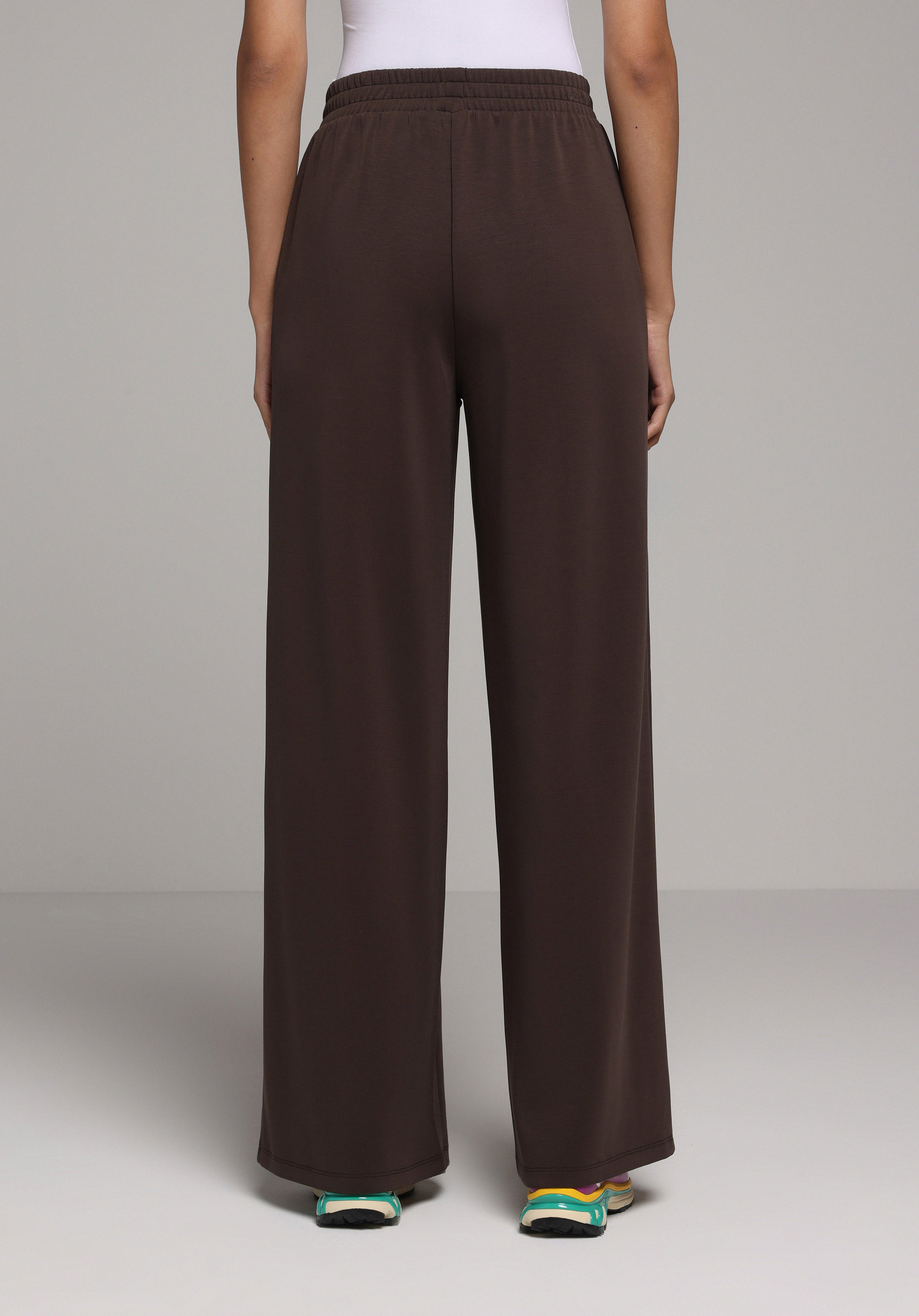 Regular Fit Orta Bel Düz Kadın Kahverengi Eşofman Altı