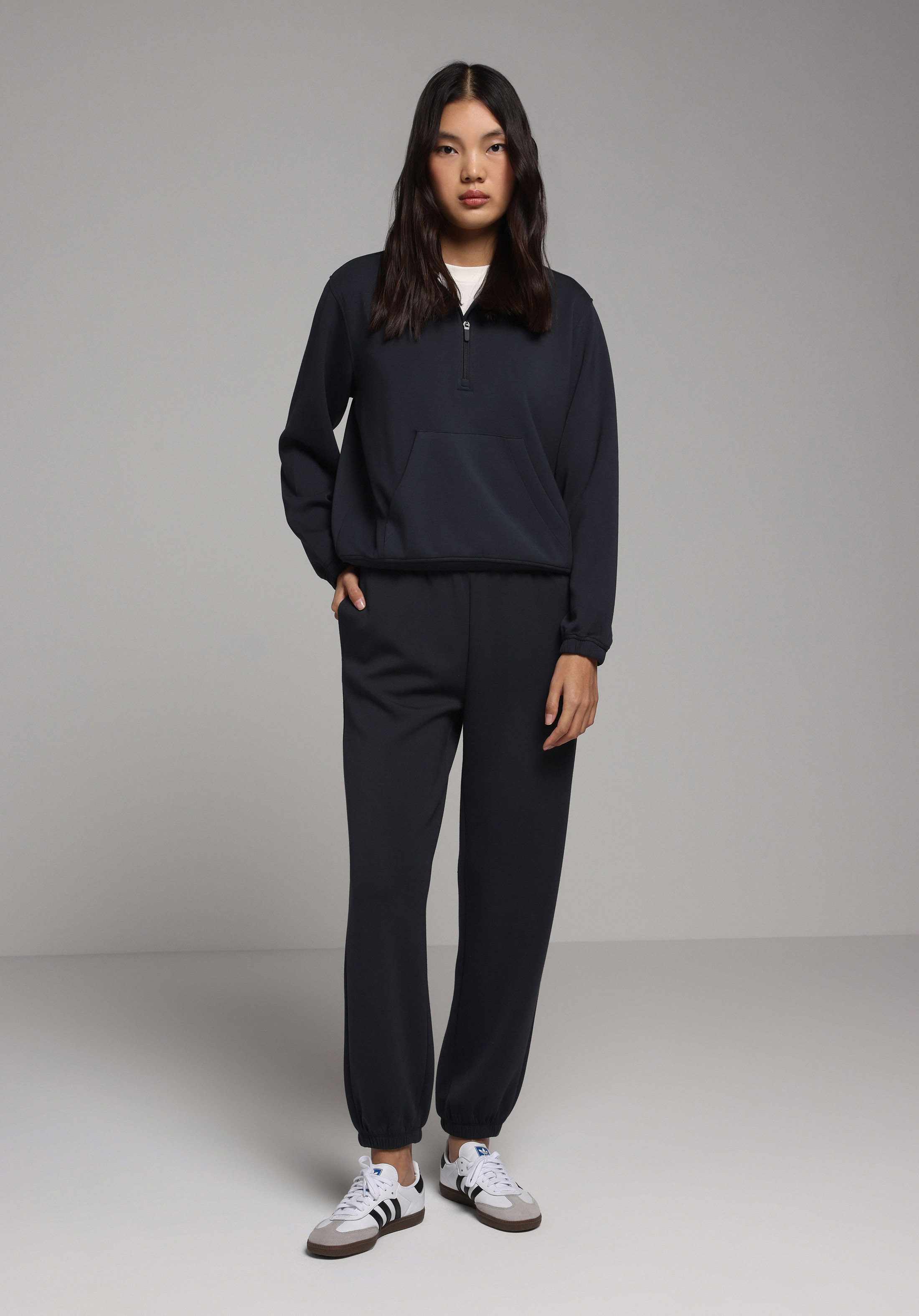 Regular Fit Orta Bel Düz Kadın Antrasit Eşofman Altı