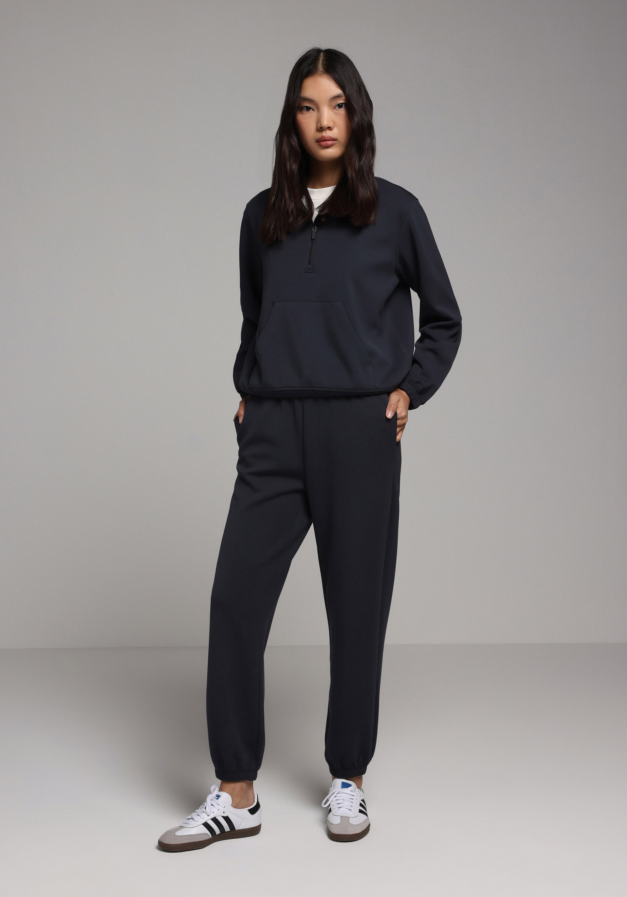 Regular Fit Orta Bel Düz Kadın Antrasit Eşofman Altı