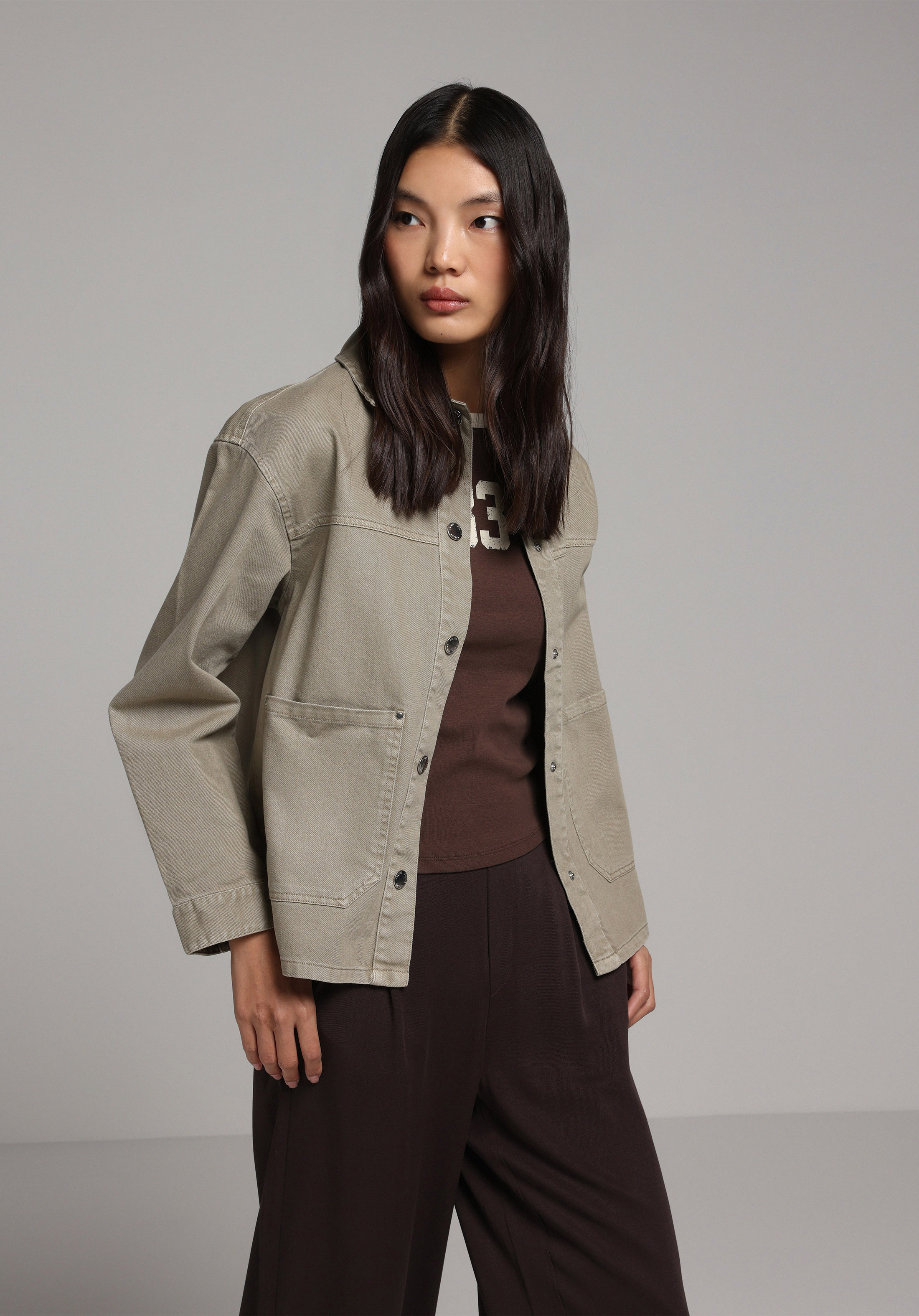 Regular Fıt Çıtçıtlı Astarsız  Kadın Yeşil Ceket