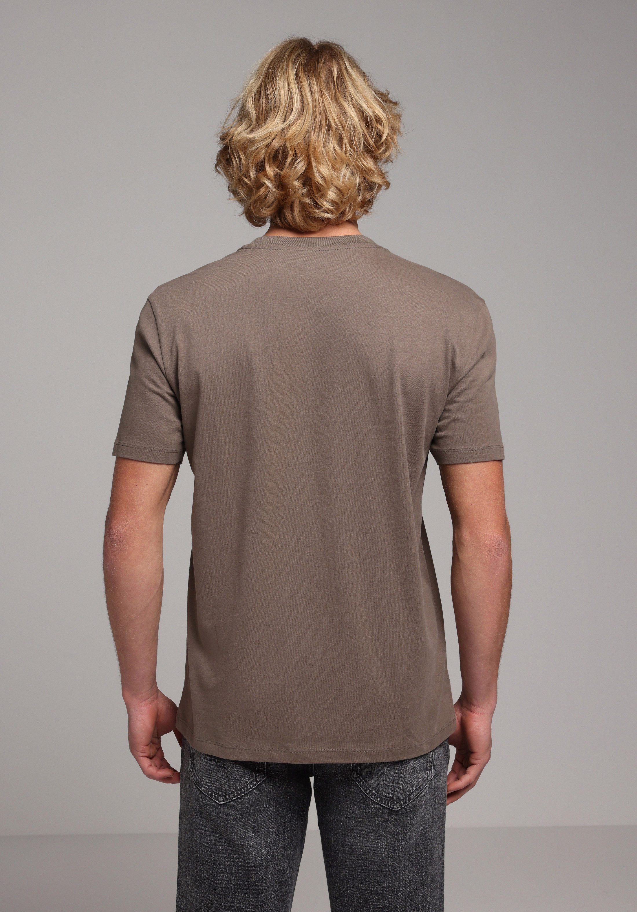 Regular Fit Yuvarlak Yaka Düz Erkek Yeşil Kısa Kol Tişört