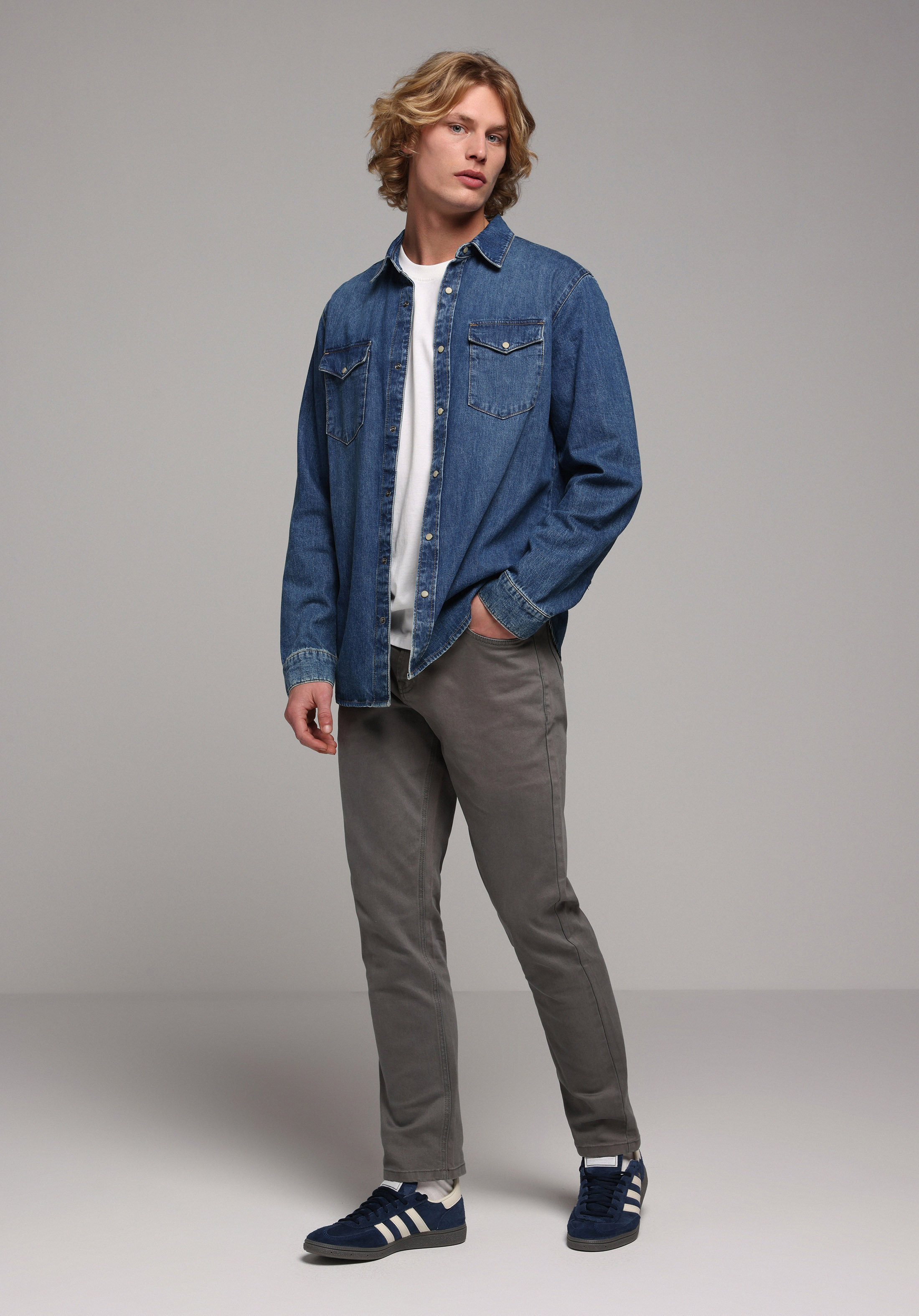 Regular Fit Orta Bel Düz Paça Erkek Yeşil  Pantolon