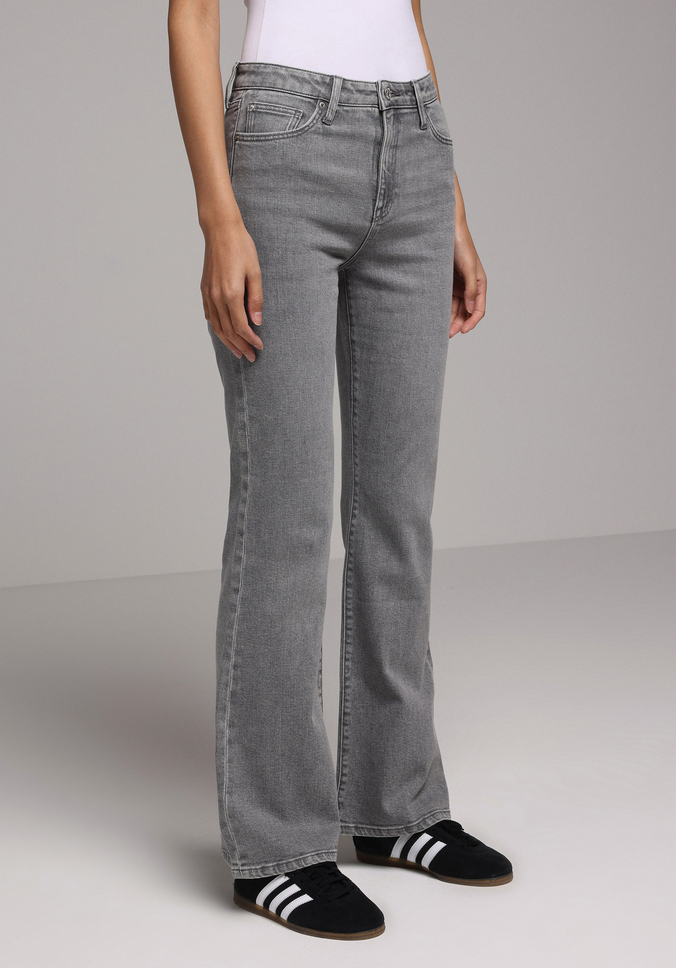 Regular Fit   Kadın Grey Denim Jean Pantolon