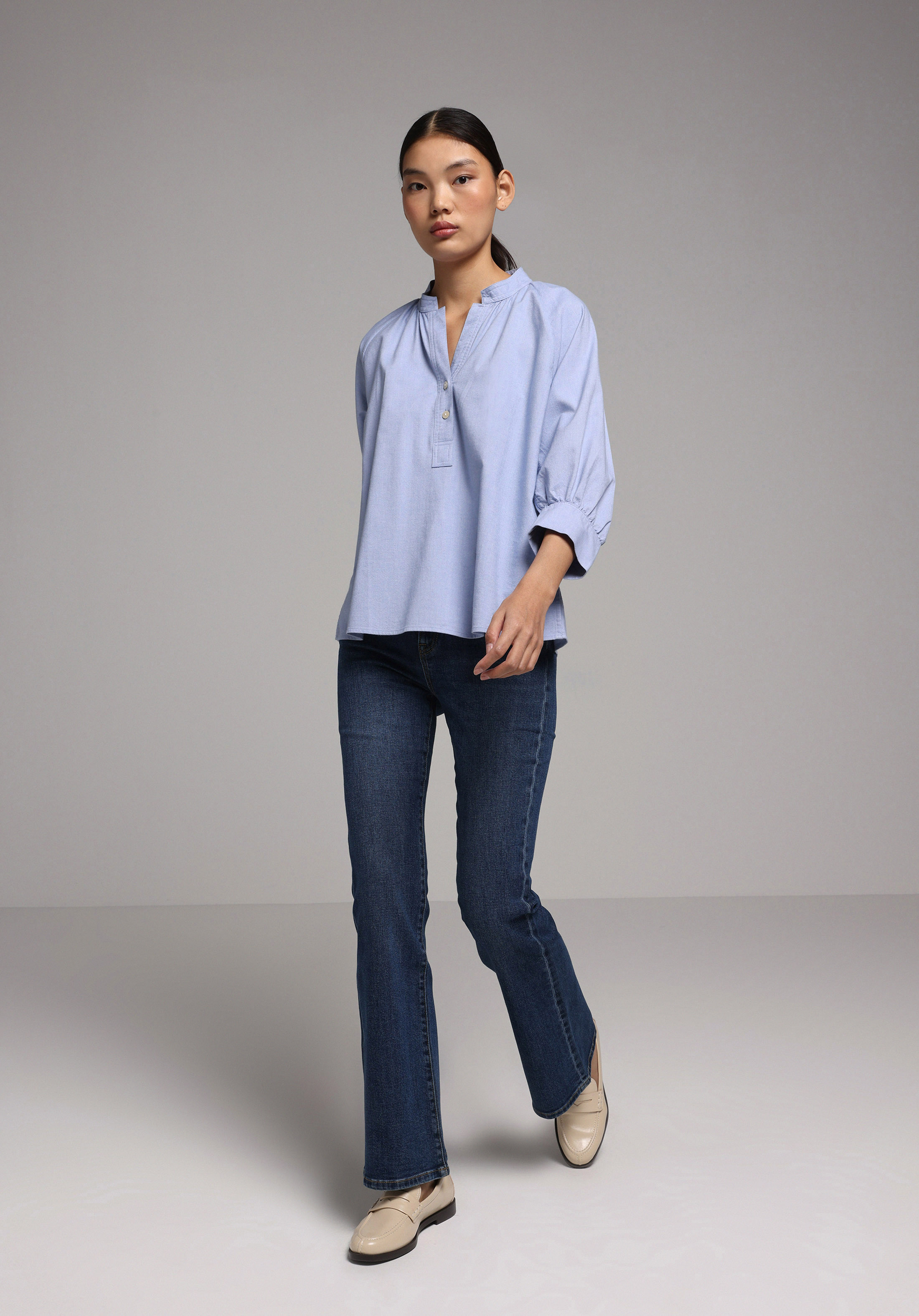 Regular Fit   Kadın Mid İndigo Denim Jean Pantolon