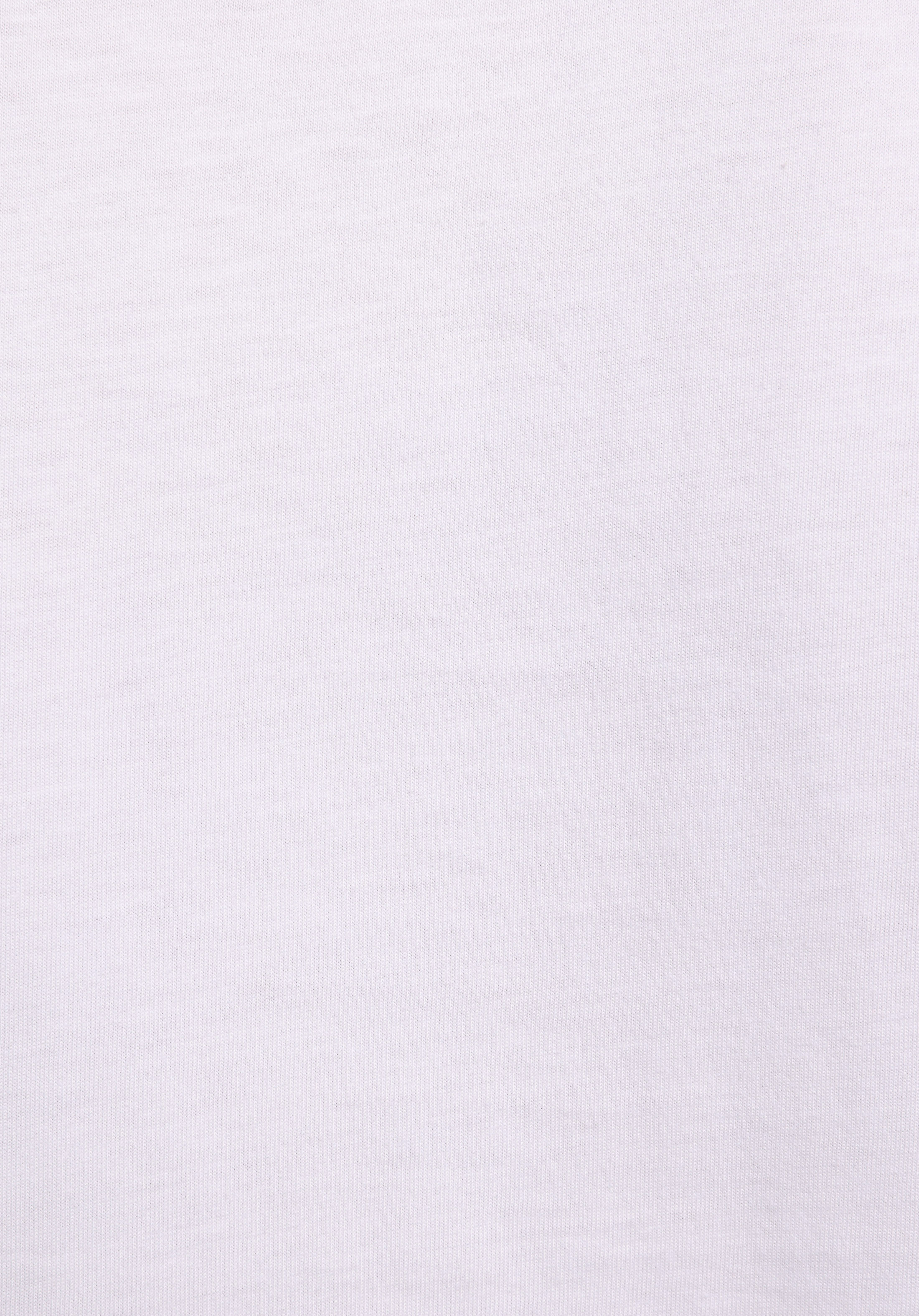 Boxy Fit Yuvarlak Yaka Baskılı Kadın Beyaz Kısa Kol Tişört