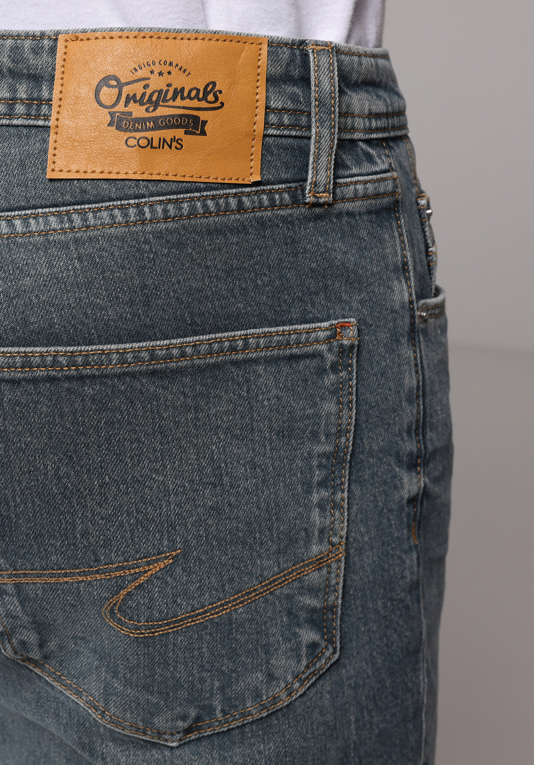 Straight Fit   Erkek Green Cast Denim Jean Pantolon