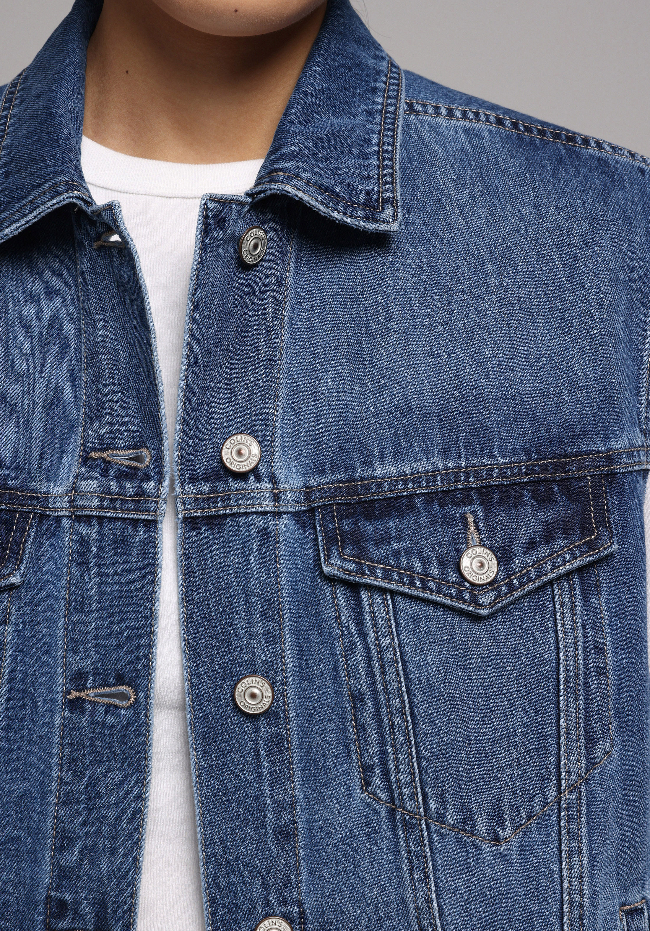 Regular Fit     Kadın Mid İndigo Denim Yelek