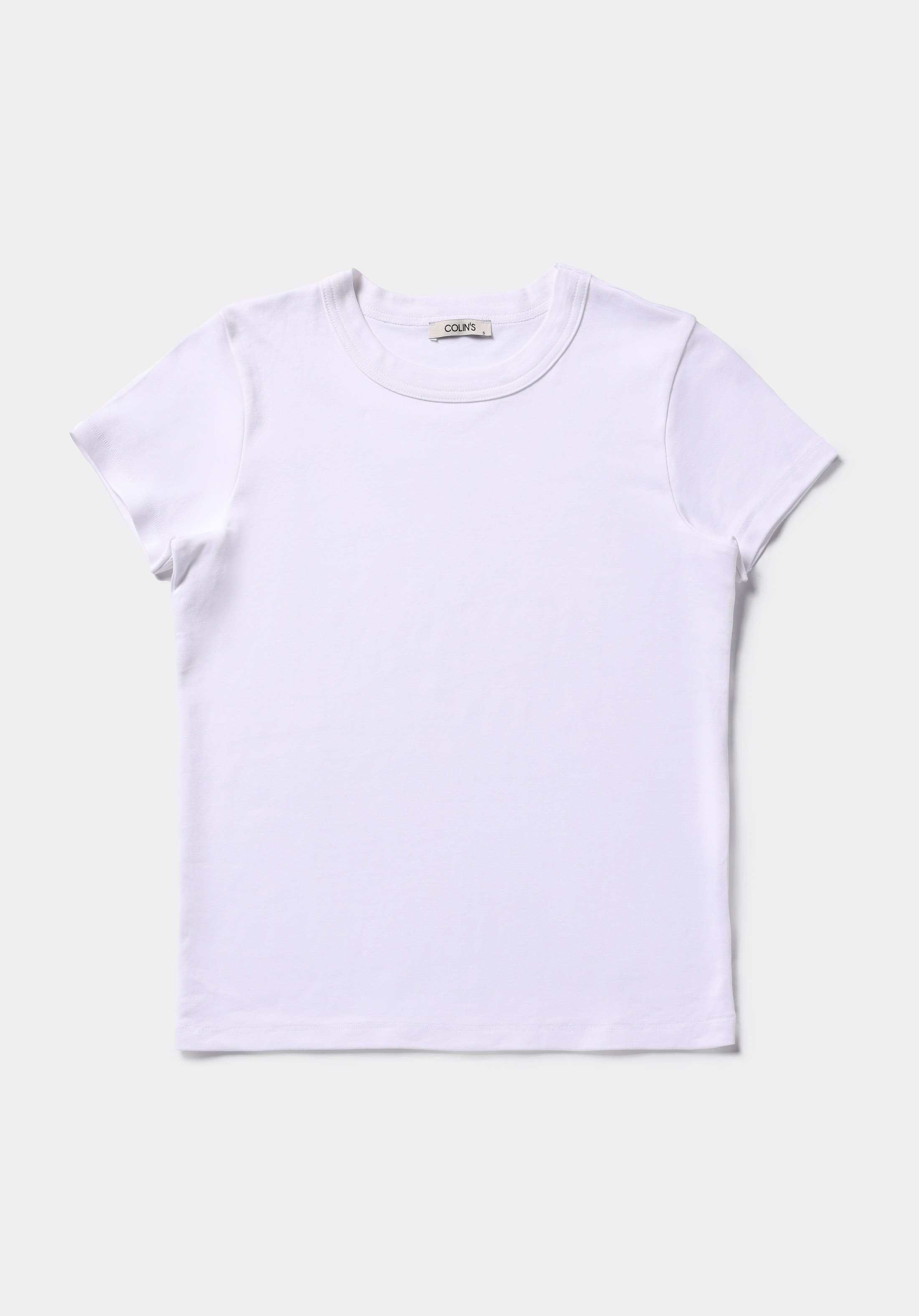 Slim Fit Yuvarlak Yaka Pamuklu Düz Kadın Beyaz Kısa Kol Tişört