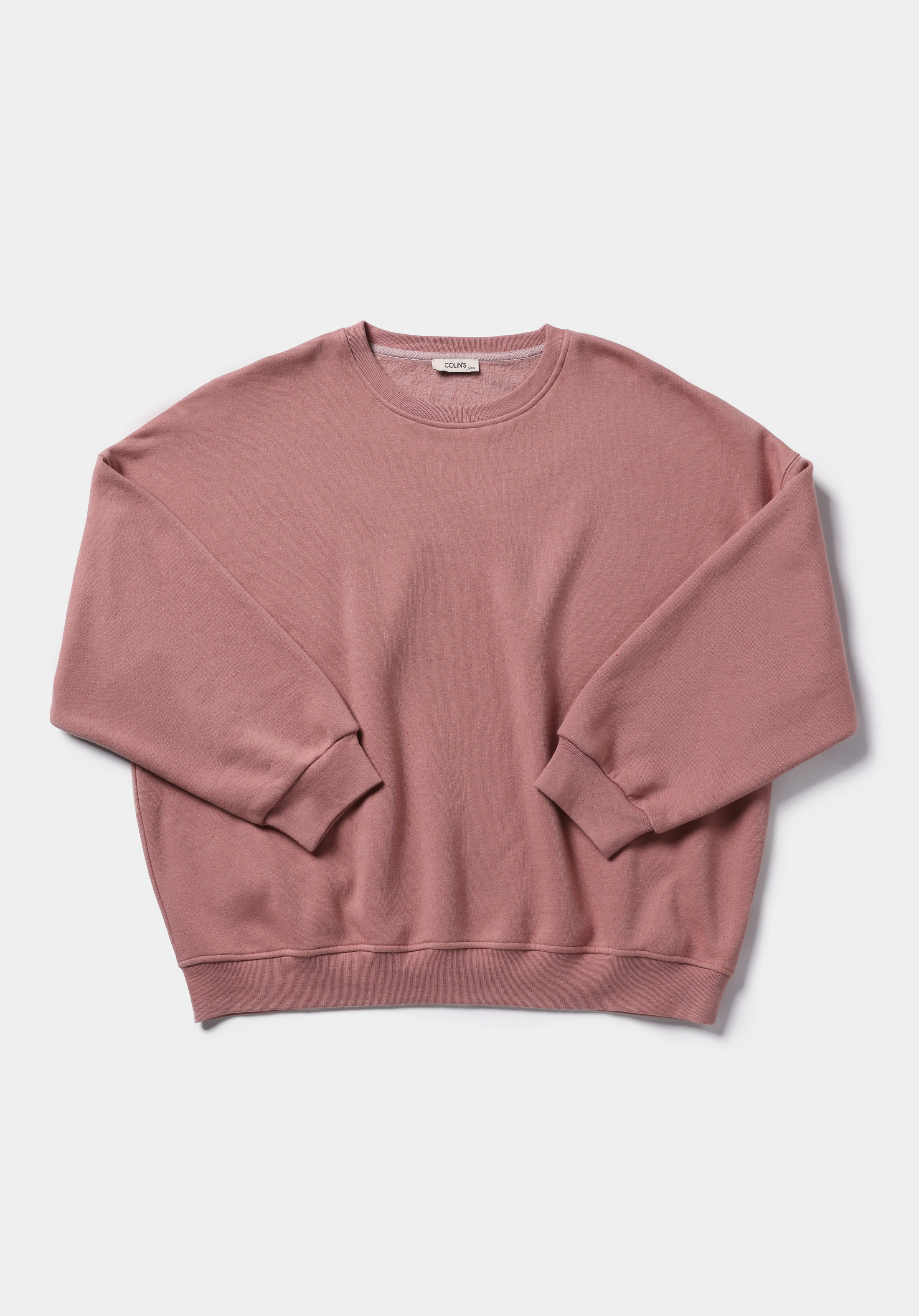 Relax Fit Yuvarlak Yaka Düz Kadın Pembe Sweatshirt