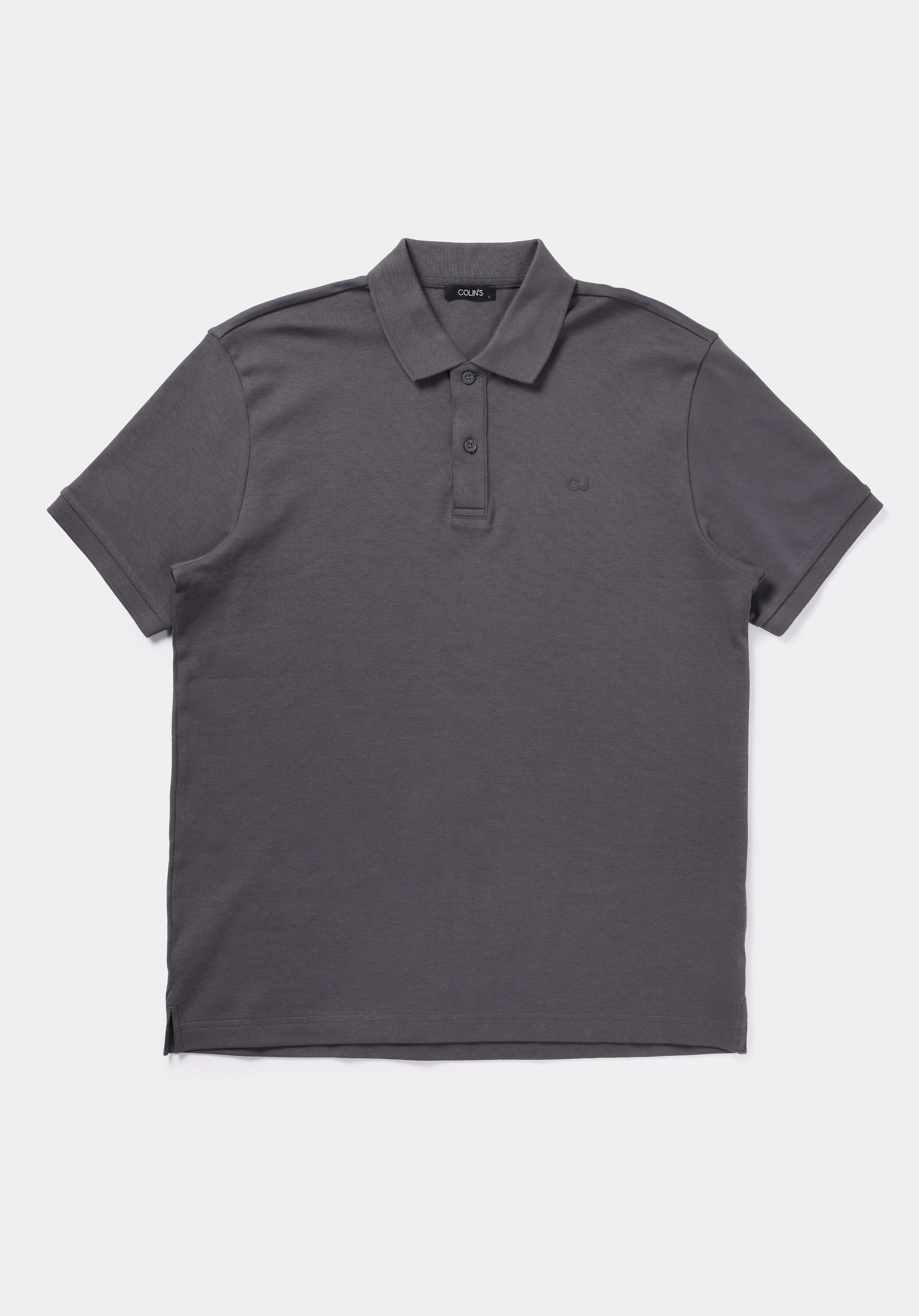 Regular Fit Polo Yaka Düz Erkek Antrasit Kısa Kol Tişört