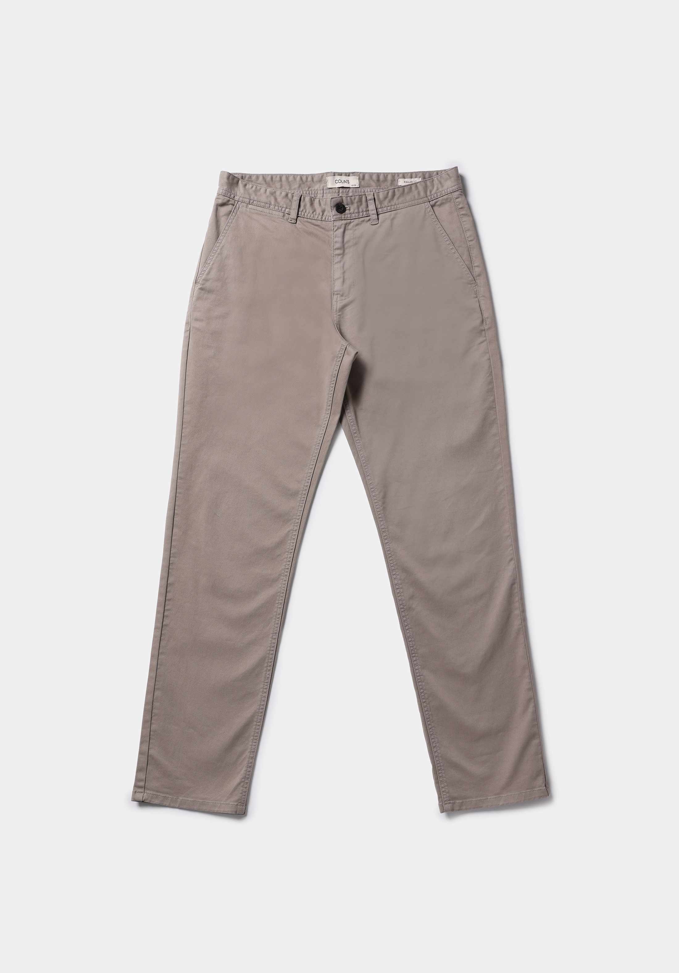 Regular Fit Orta Bel Düz Paça Erkek Bej Pantolon