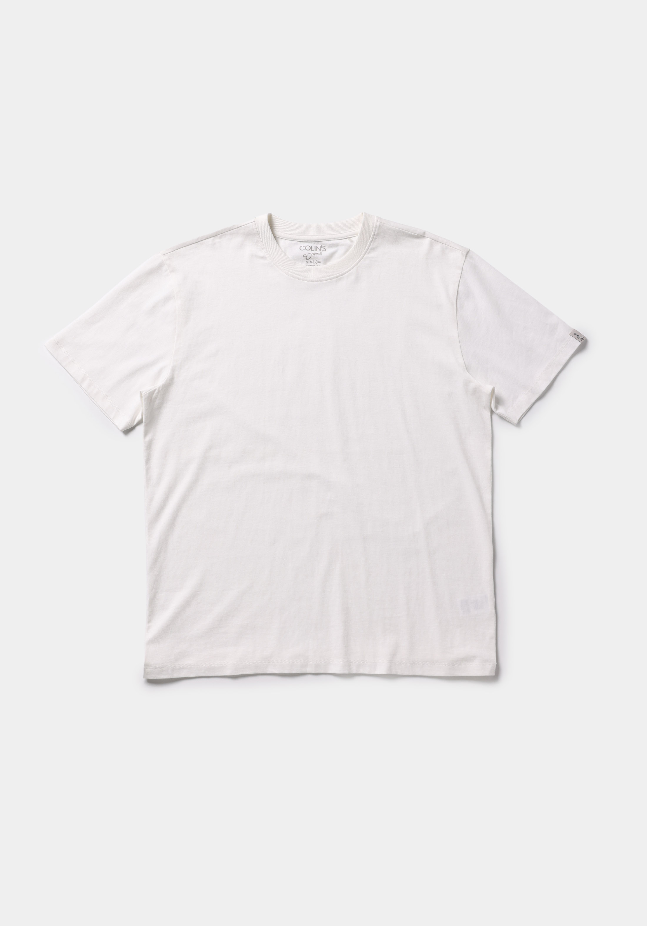 Comfort Fit Yuvarlak Yaka Düz Erkek Beyaz Kısa Kol Tişört