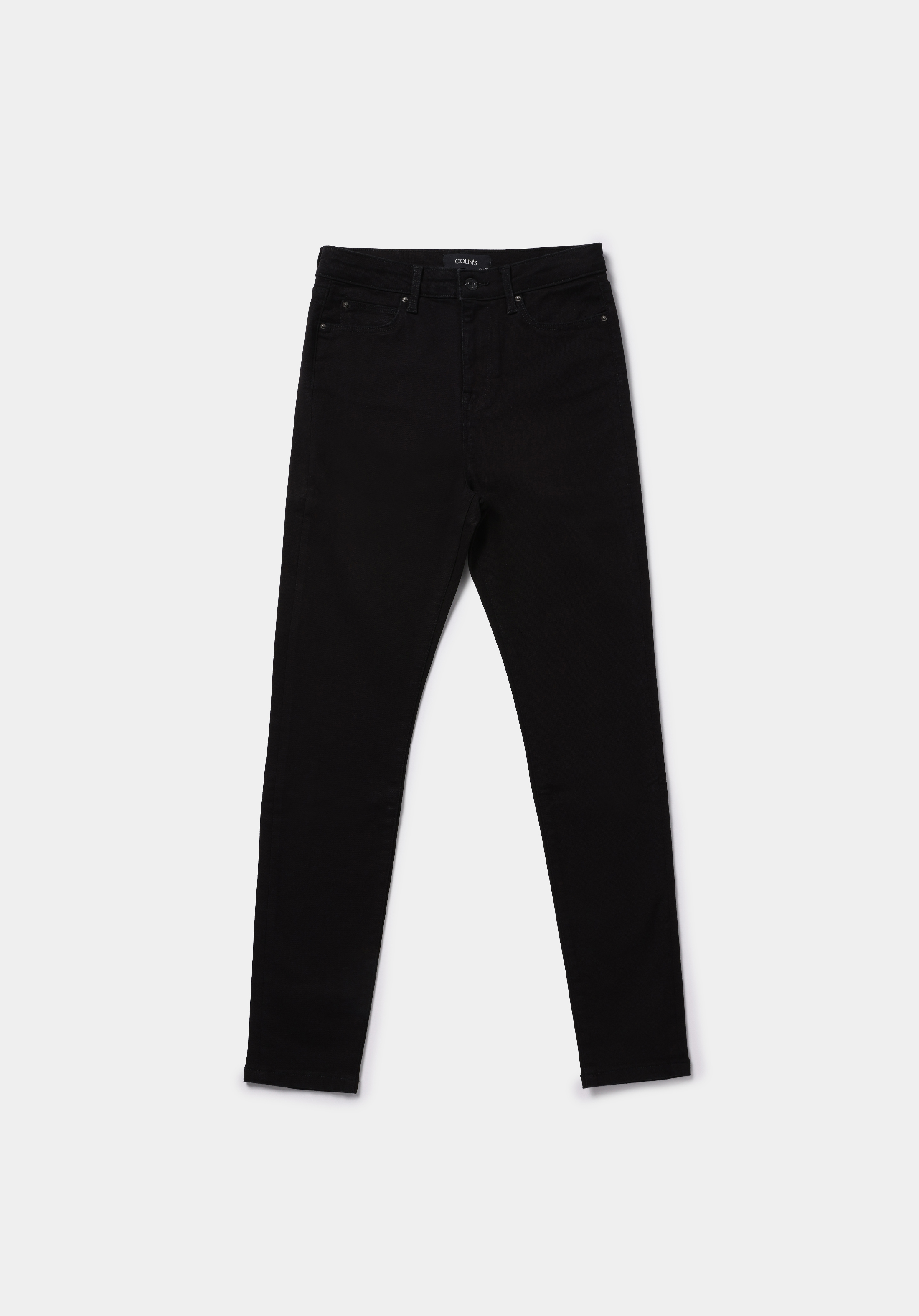 Super Slim Fit Yüksek Bel Dar Paça Kadın Siyah Jean Pantolon