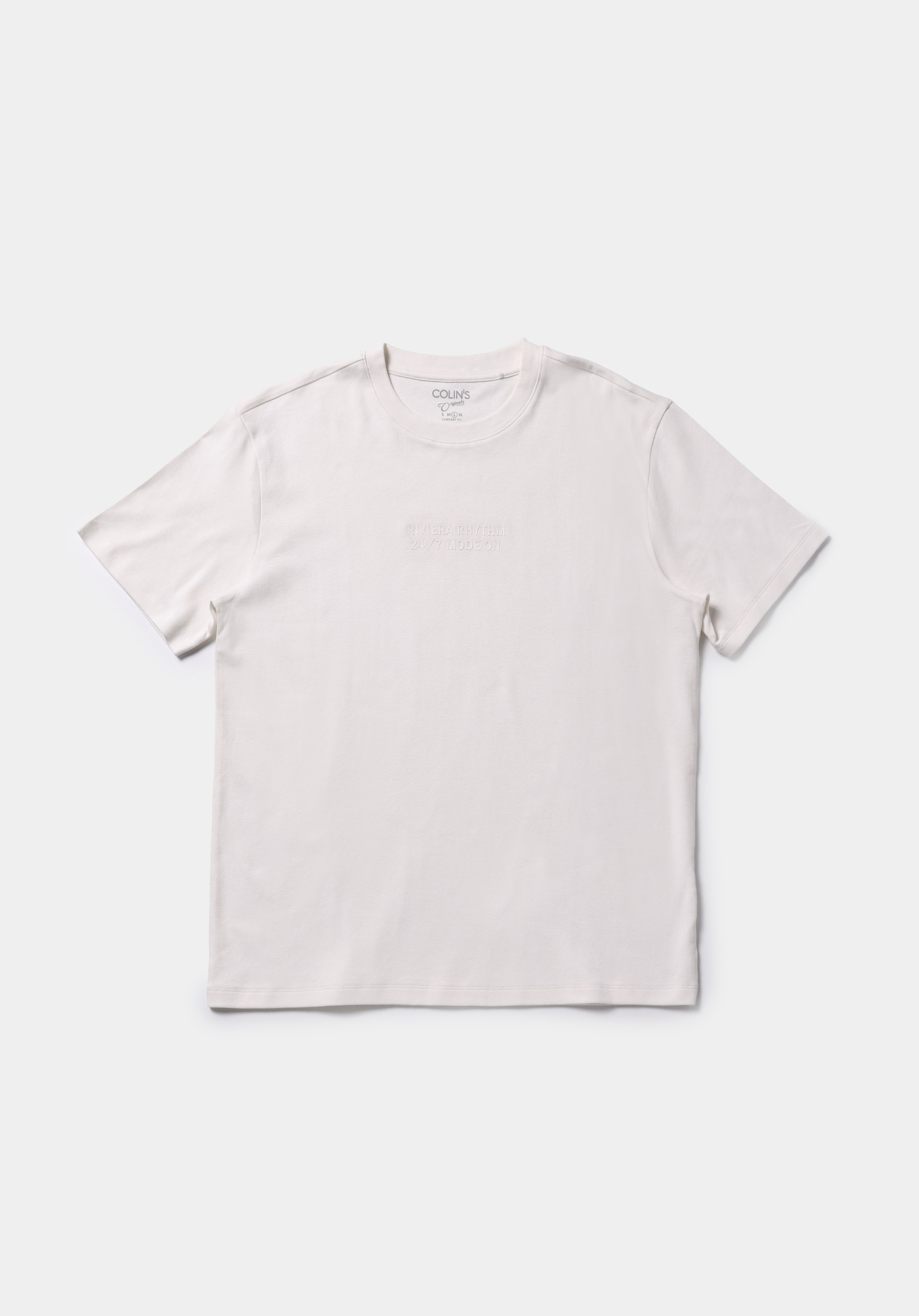 Comfort Fit Yuvarlak Yaka Düz Erkek Beyaz Kısa Kol Tişört