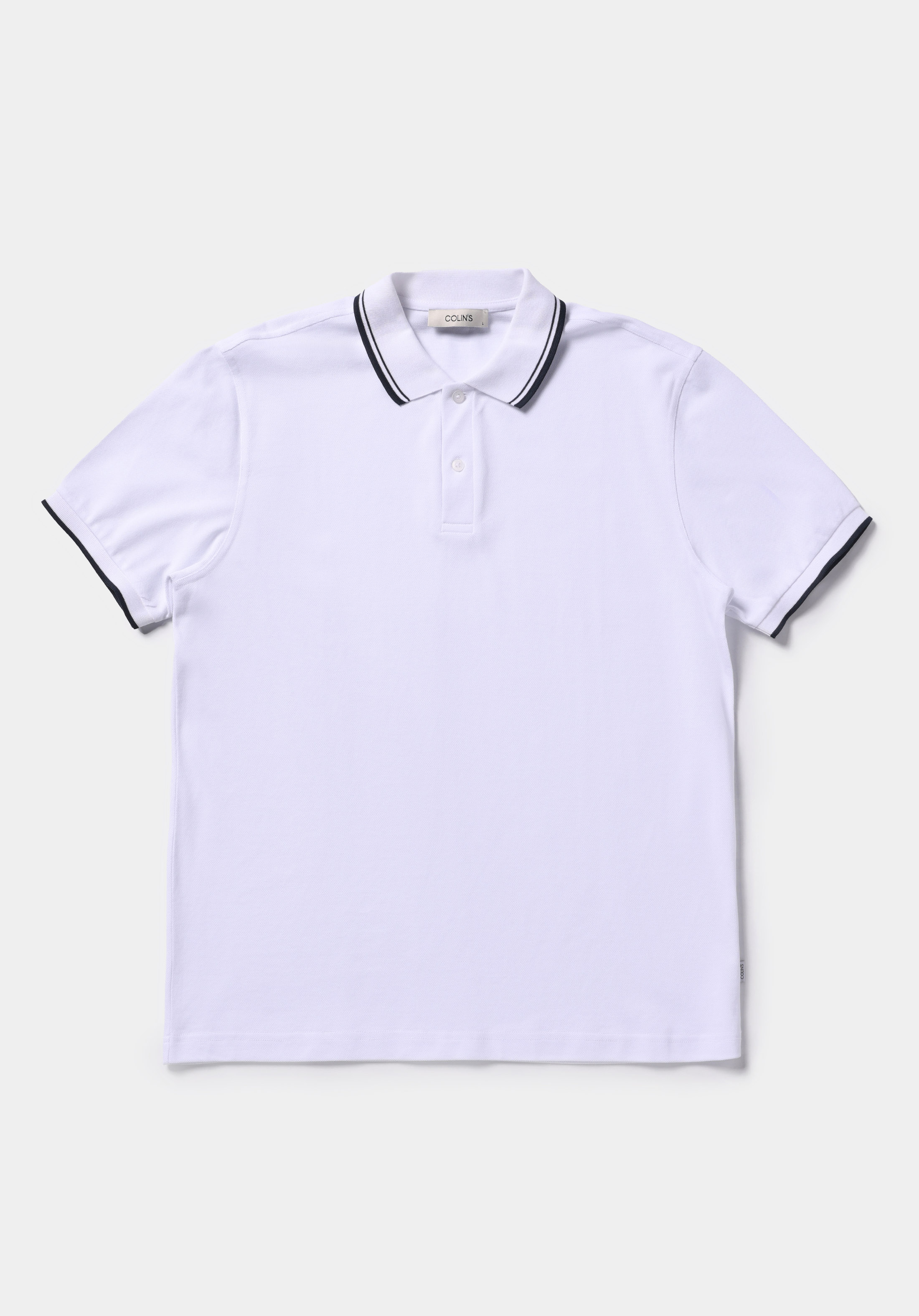 Regular Fit Polo Yaka Düz Erkek Beyaz Kısa Kol Tişört