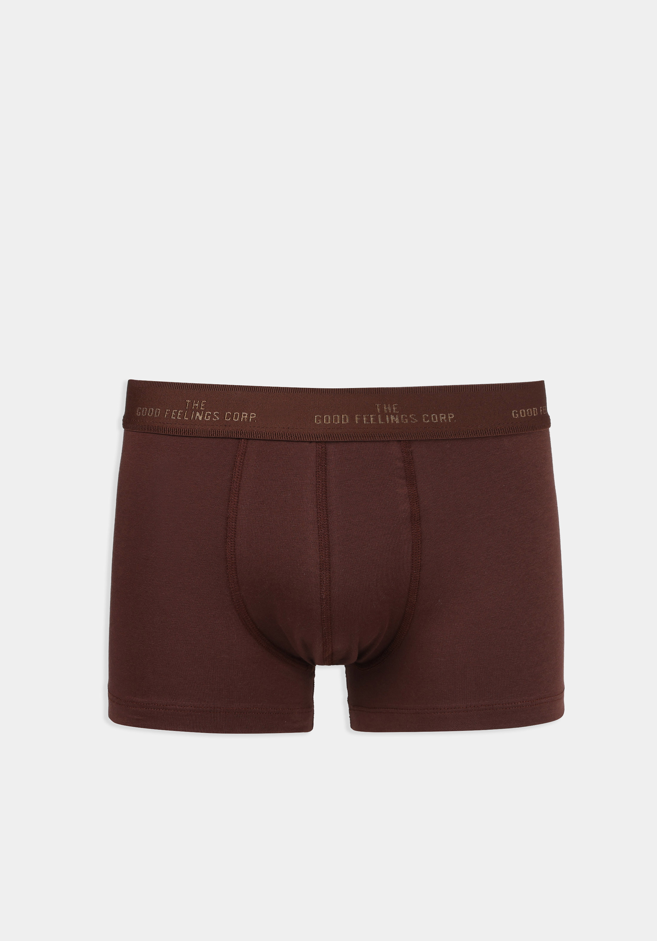 Modern Fit Düz Erkek Kahverengi Boxer