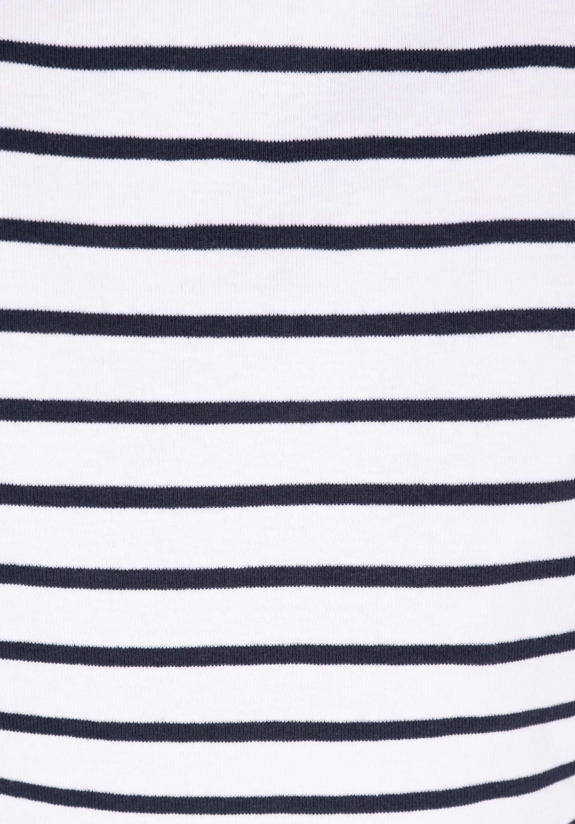 Slim Fit Kare Yaka Çizgili Kadın Beyaz Kısa Kol Tişört