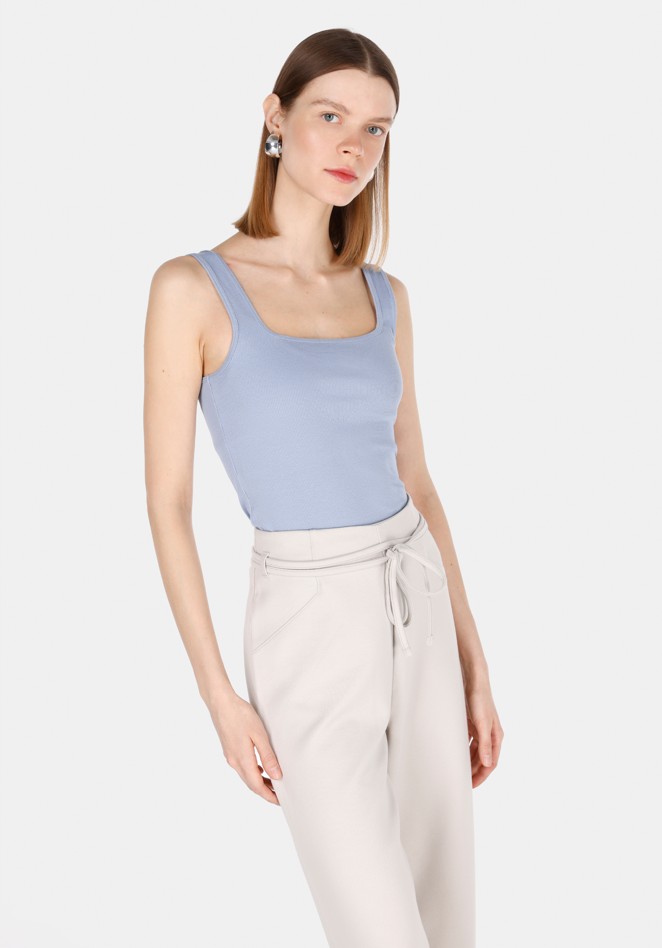 Slim Fit   Kadın Mavi Atlet