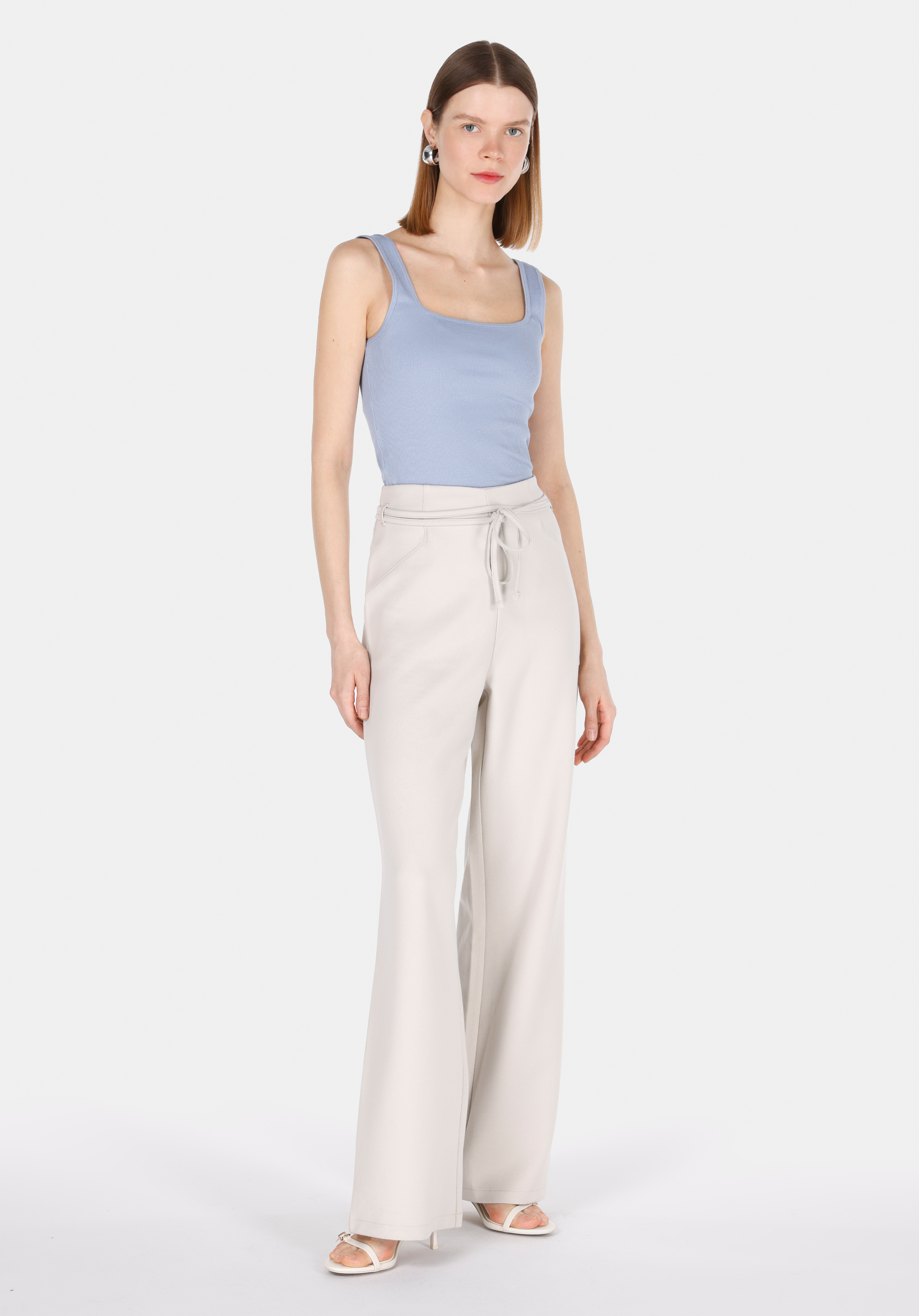 Slim Fit   Kadın Mavi Atlet