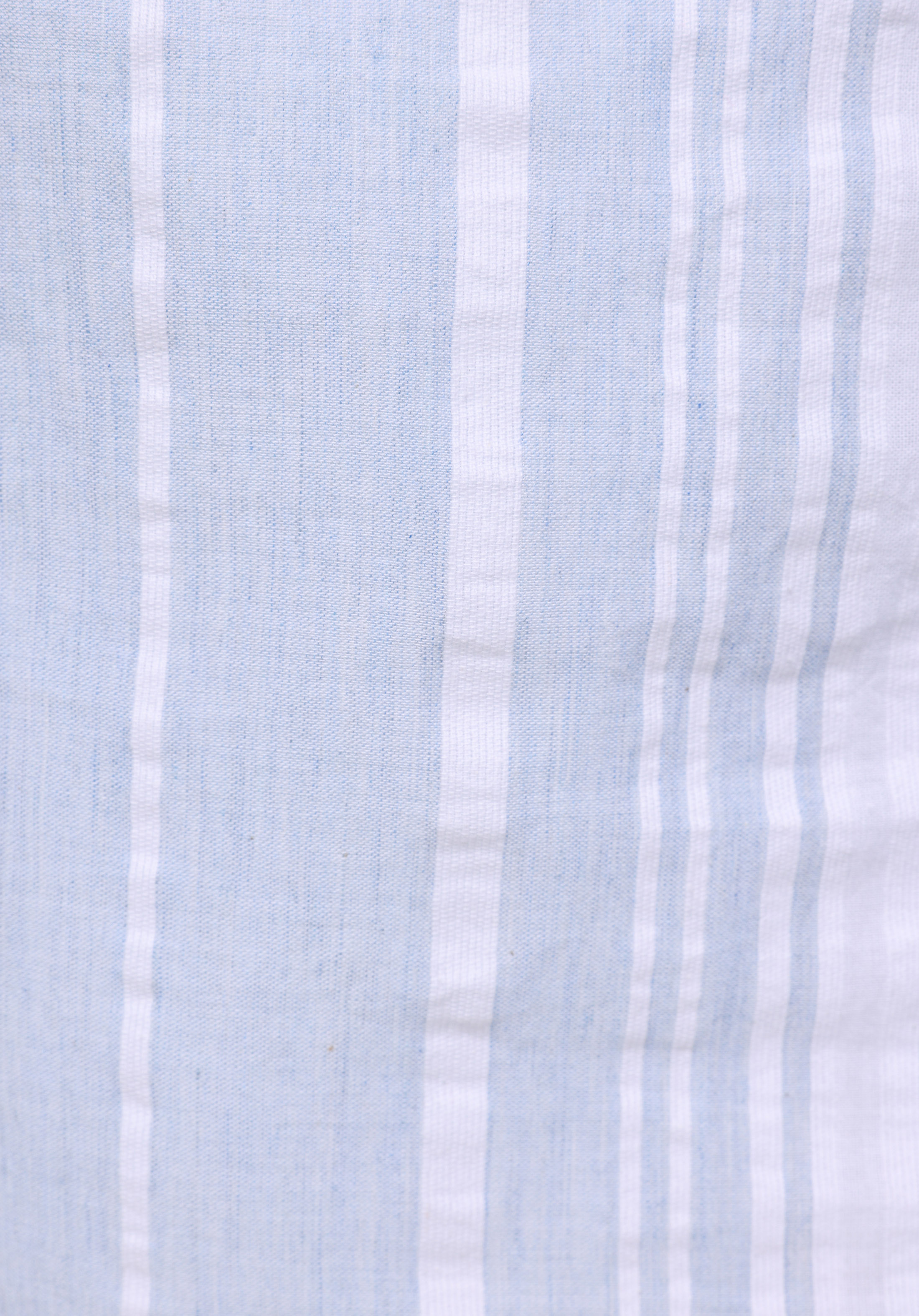 Regular Fit Shirt Neck Çizgili Erkek Açik Mavi Uzun Kol Gömlek