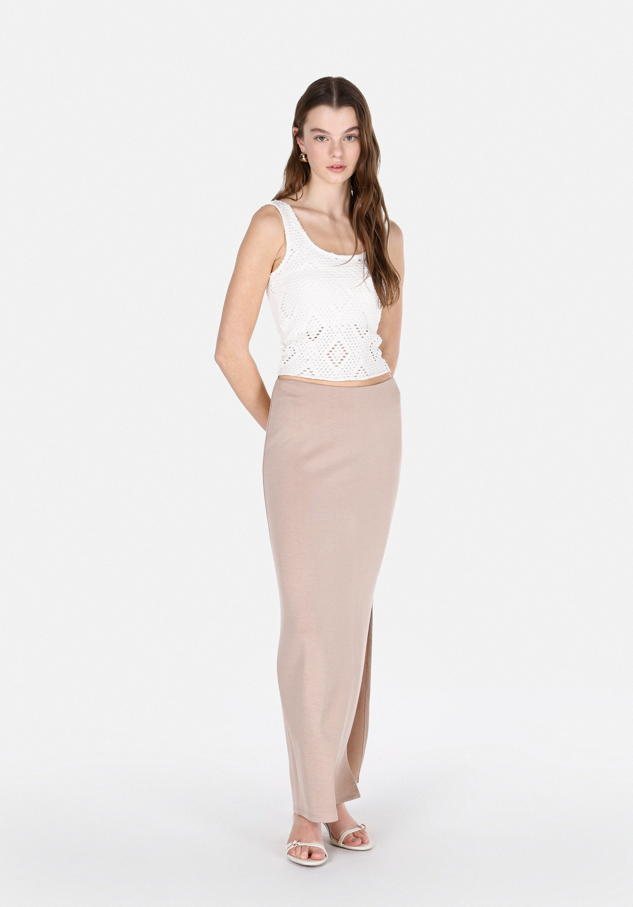 Slim Fit   Kadın Beyaz Atlet