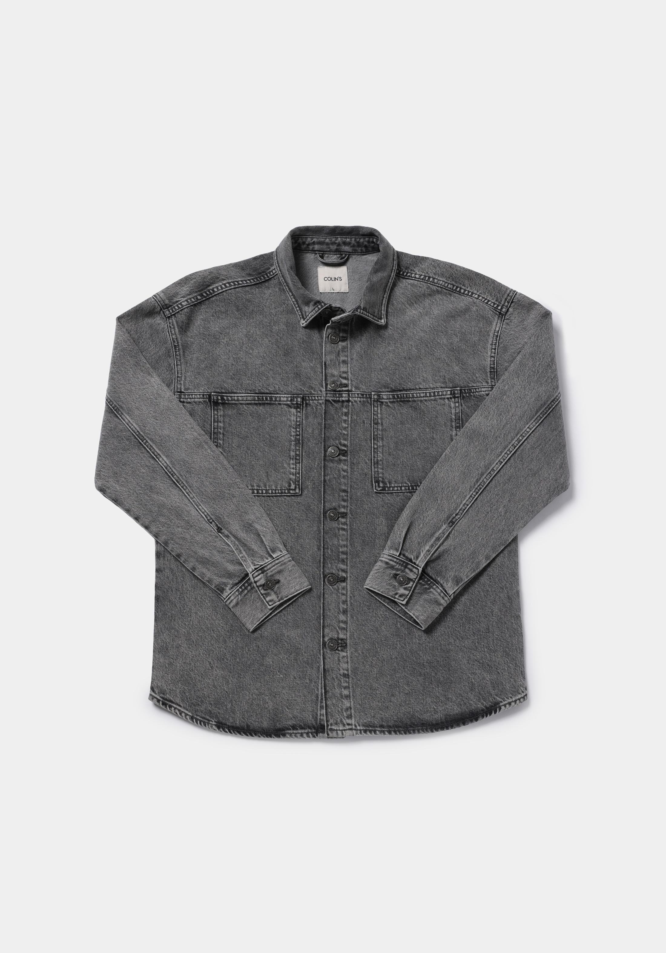 Oversize Fit   Erkek Antrasit Shacket