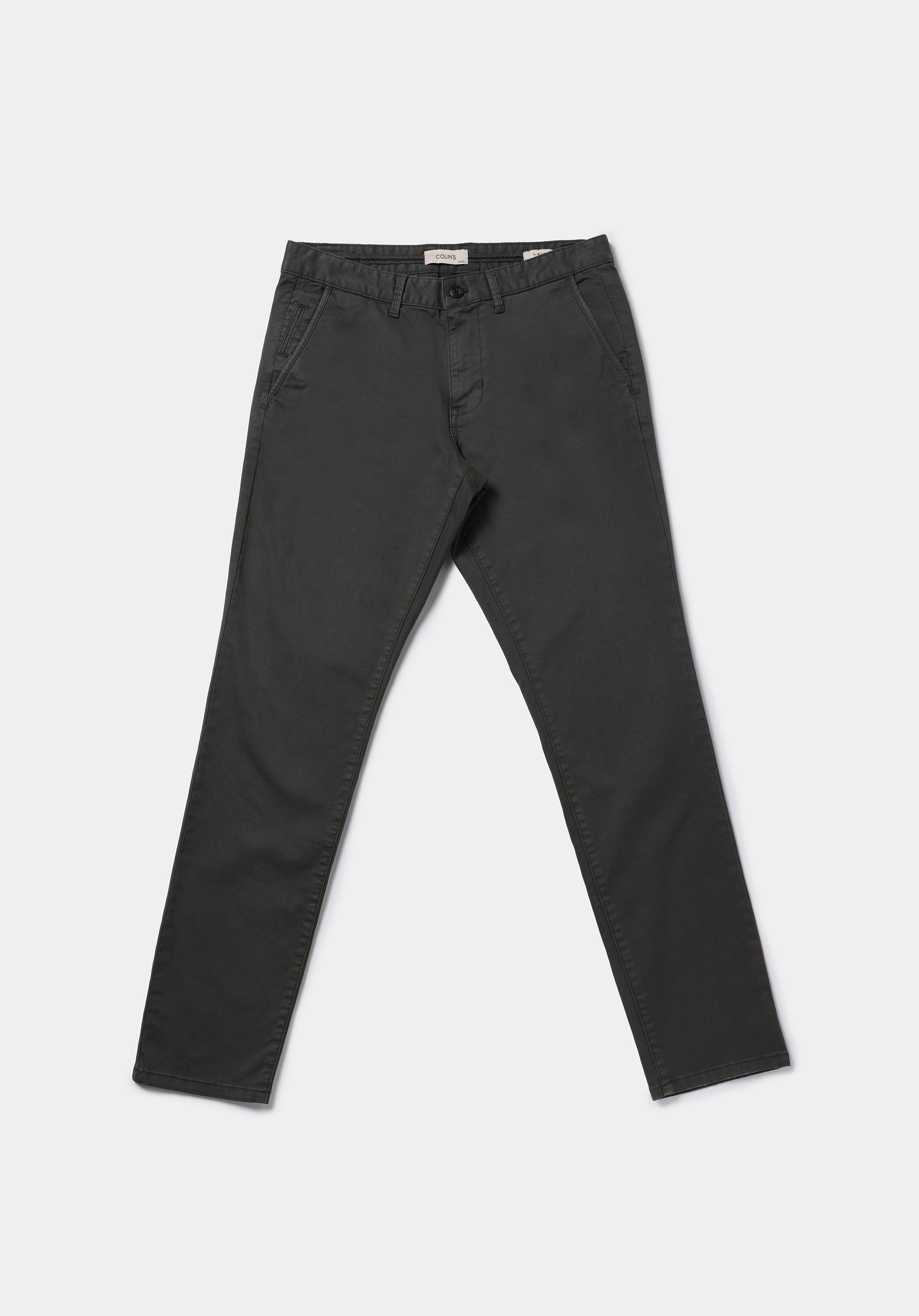 Slim Fit Orta Bel Düz Paça Erkek Yeşil  Pantolon