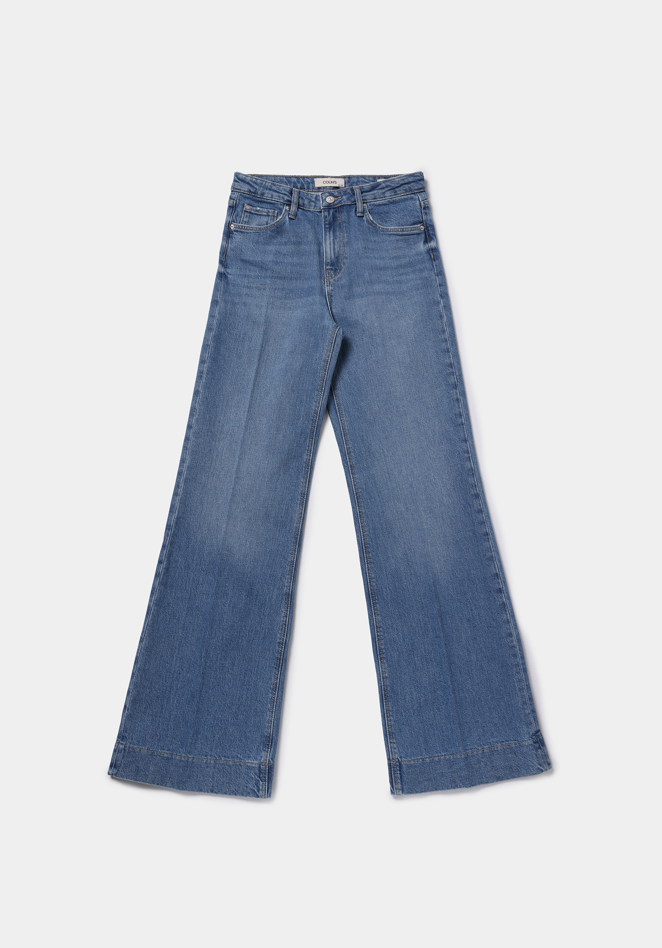 Regular Fit   Kadın Açik Gri Jean Pantolon