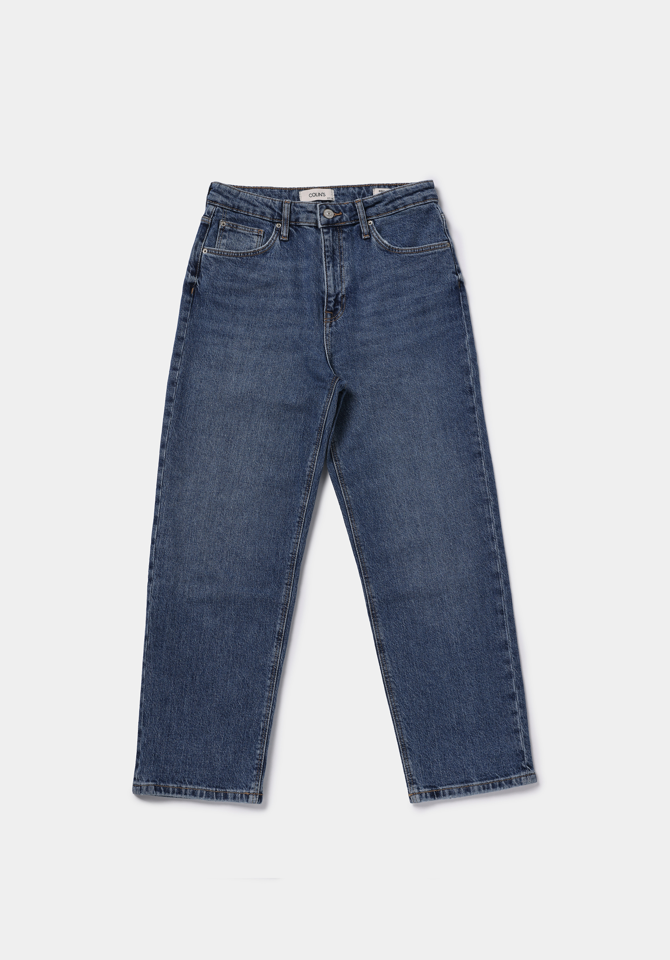 Straight Fit   Kadın Mid İndigo Denim Jean Pantolon