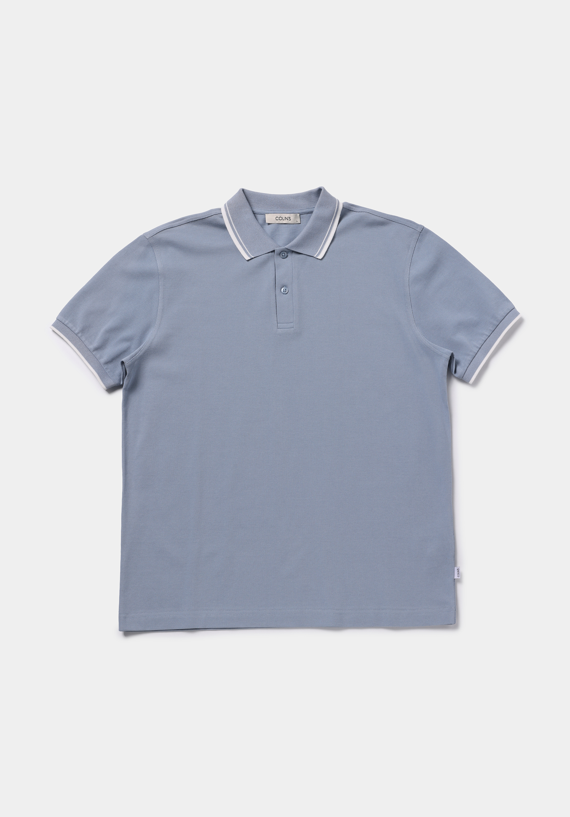 Regular Fit Polo Yaka Düz Erkek Mavi Kısa Kol Tişört