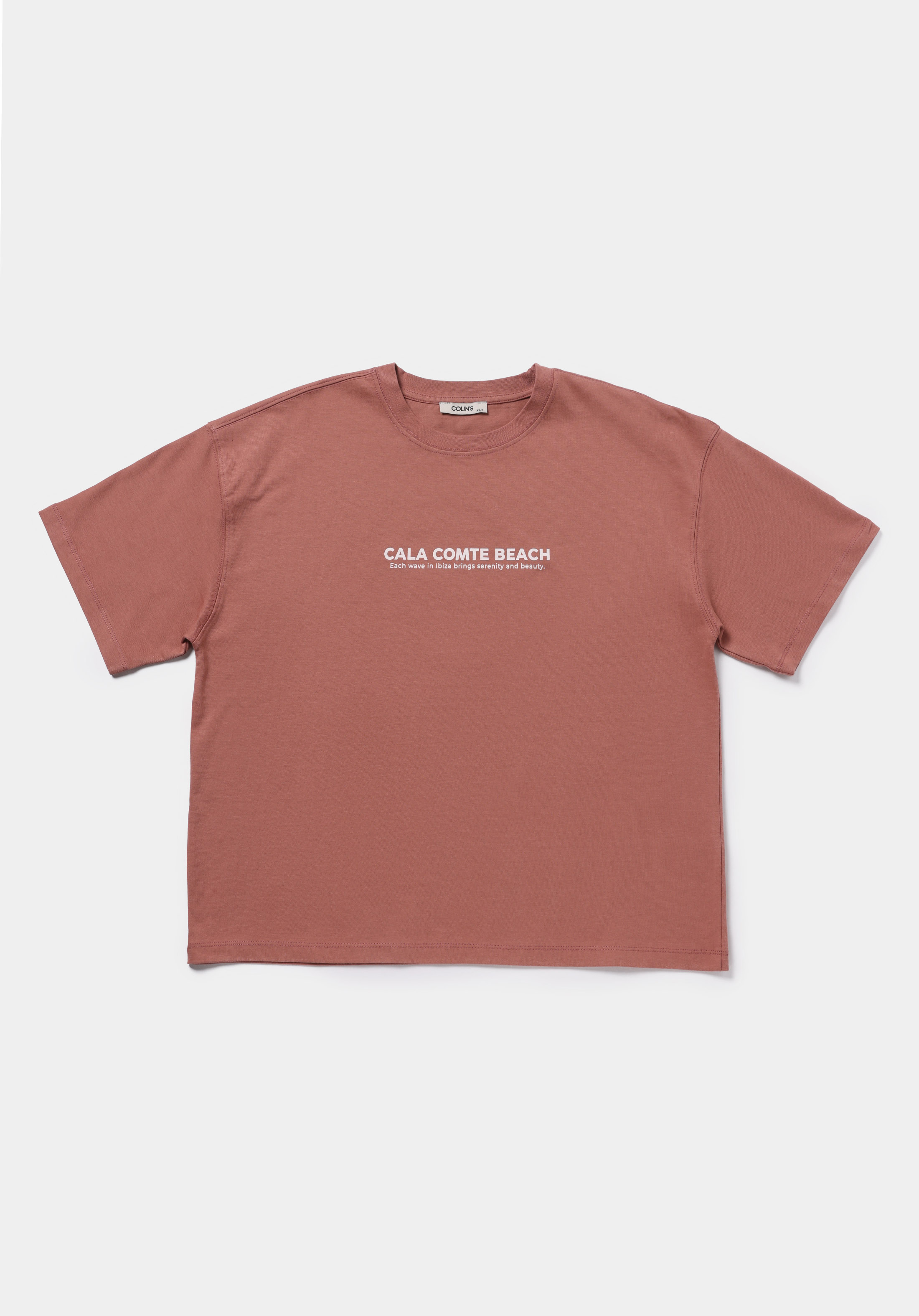 Relax Fit Yuvarlak Yaka Baskılı Kadın Pembe Kısa Kol Tişört