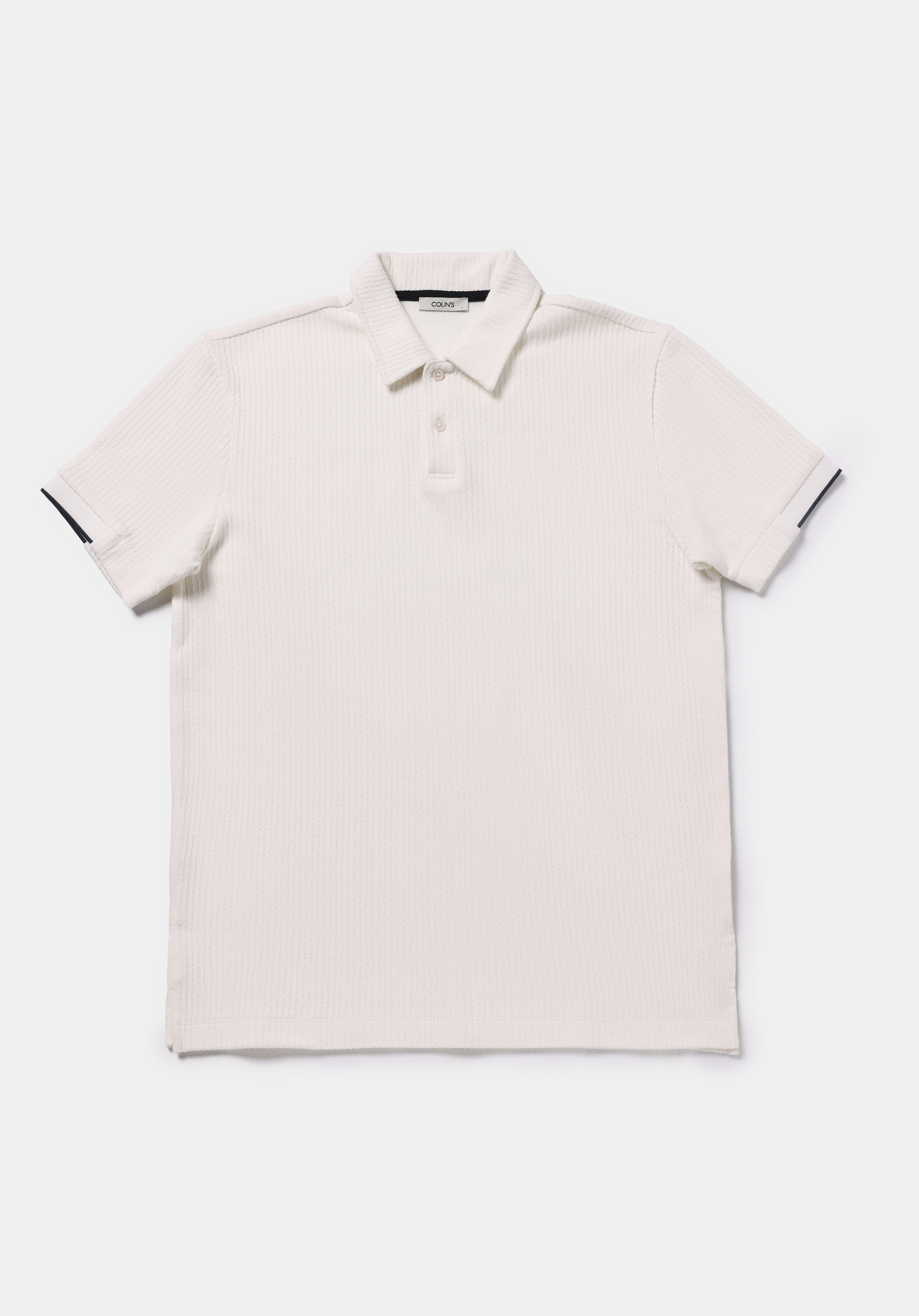 Regular Fit Polo Yaka Düz Erkek Beyaz Kısa Kol Tişört