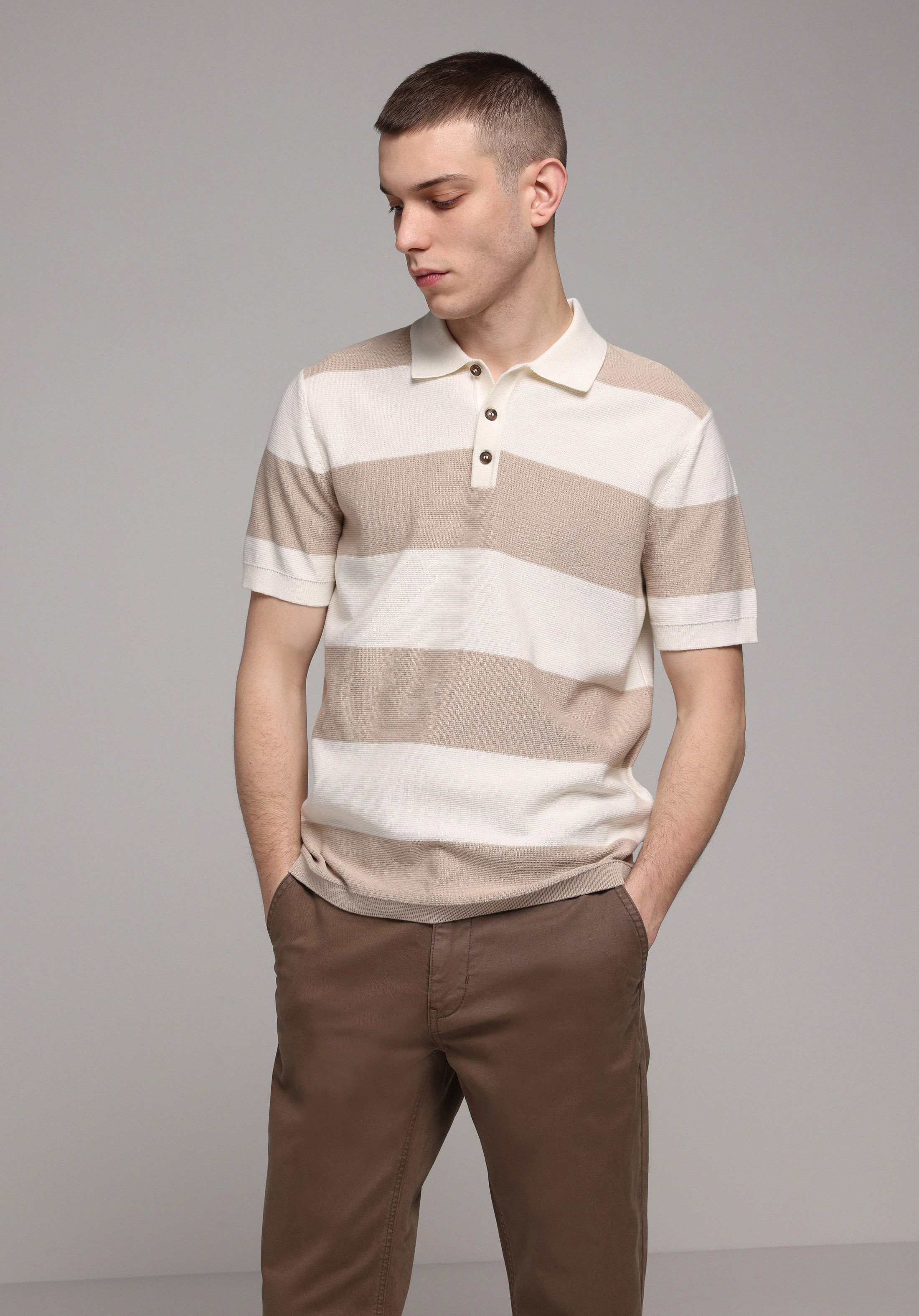 Regular Fit   Erkek Bej  Kazak