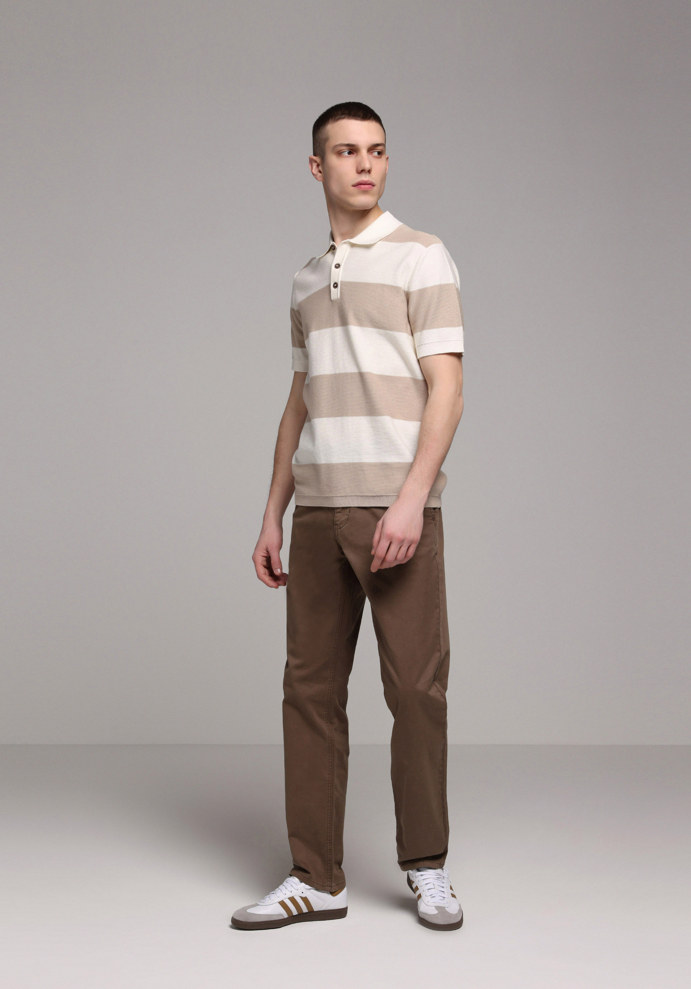 Regular Fit   Erkek Bej  Kazak