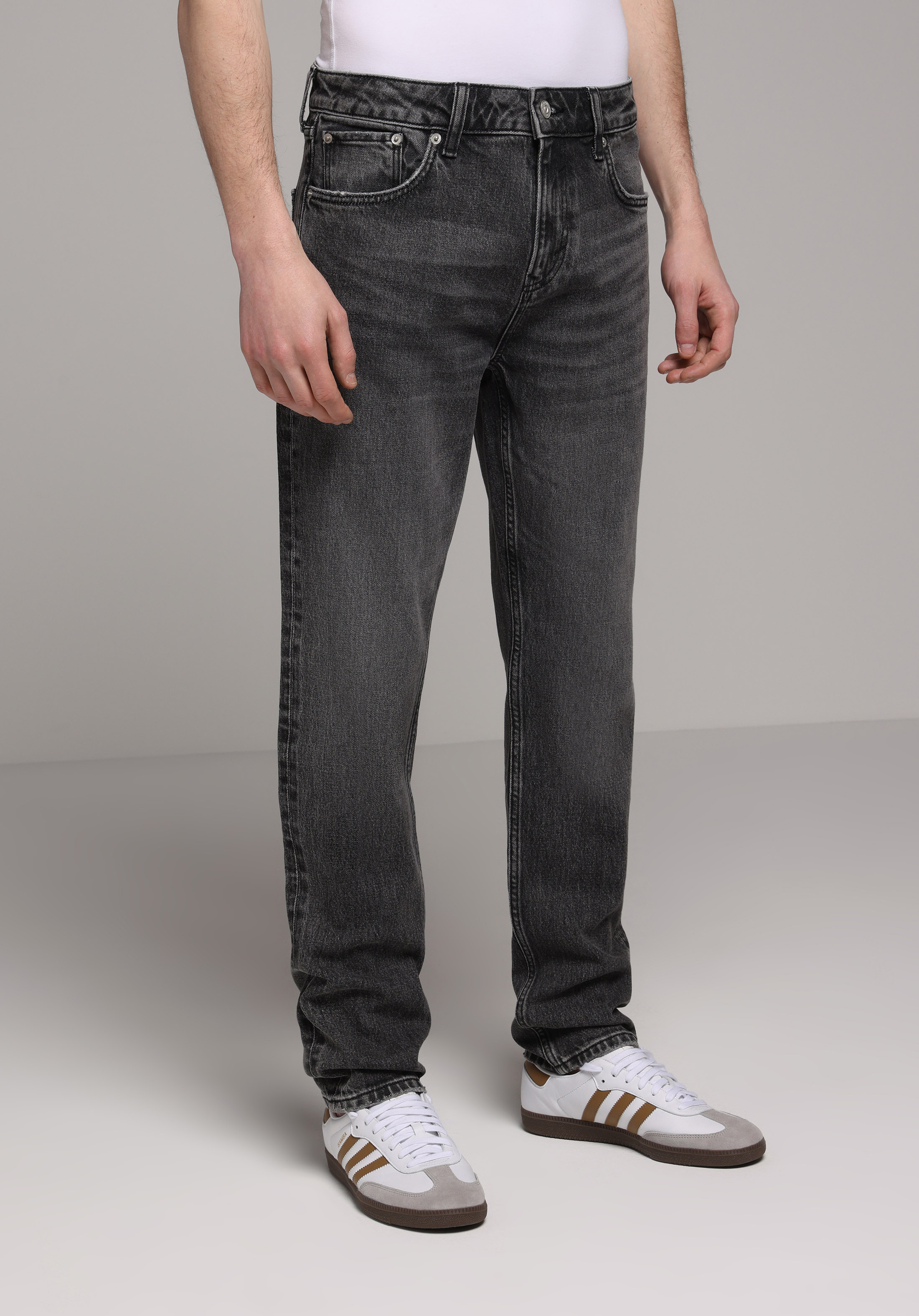 Straight Fit   Erkek Black Denim Jean Pantolon