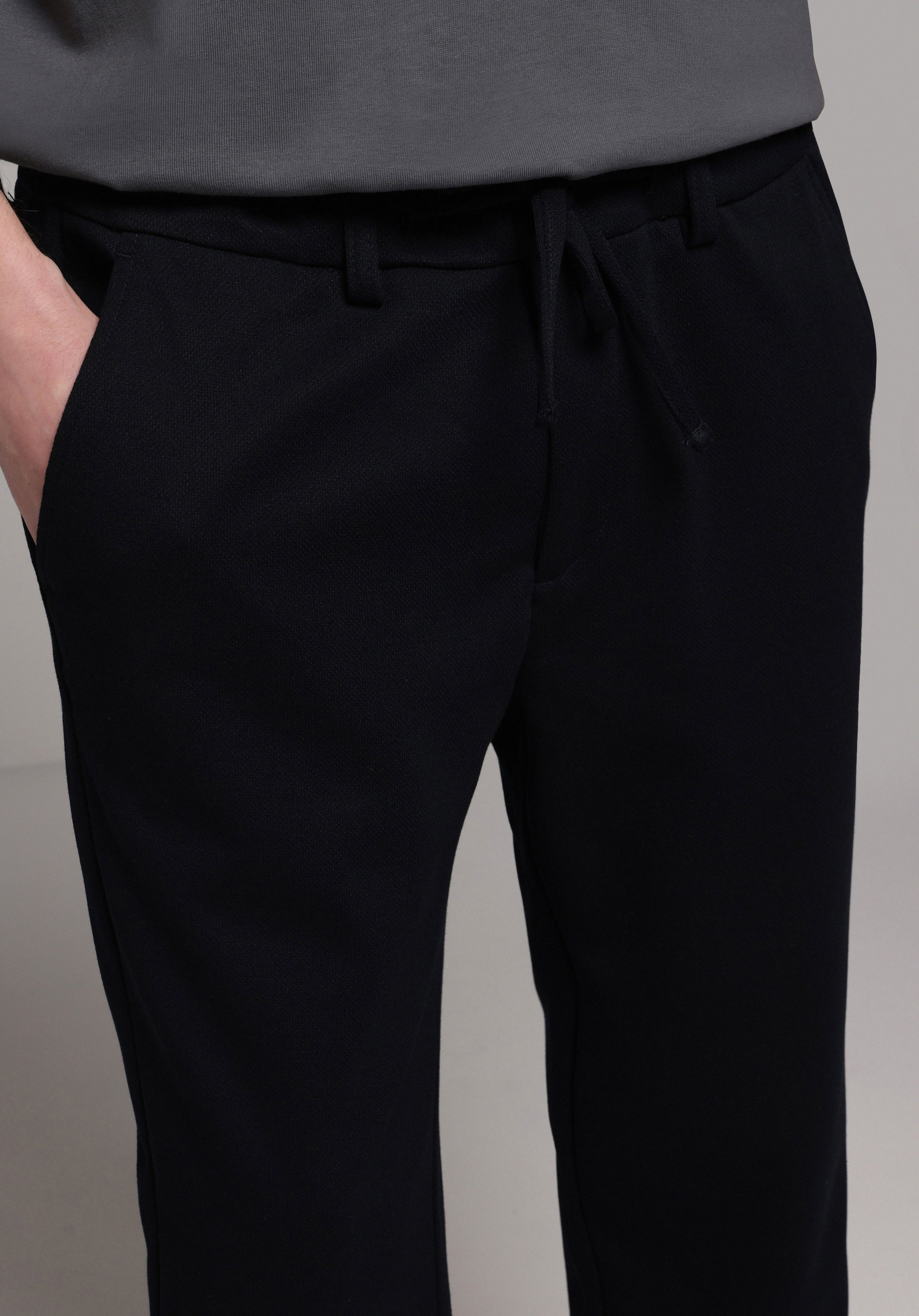 Regular Fit Orta Bel Düz Paça Erkek Lacivert  Pantolon