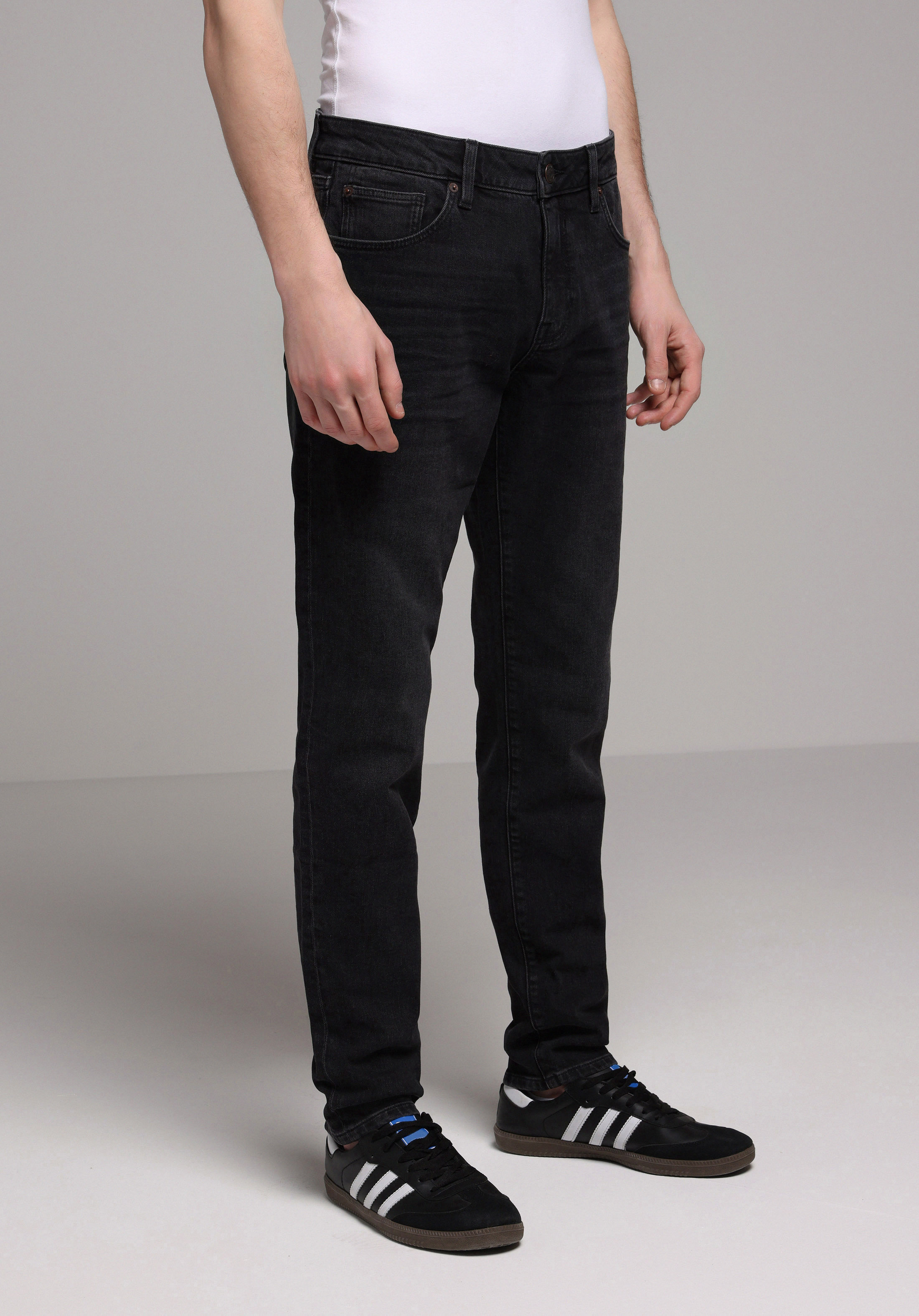 Slim Fit   Erkek Black Black Denim Jean Pantolon