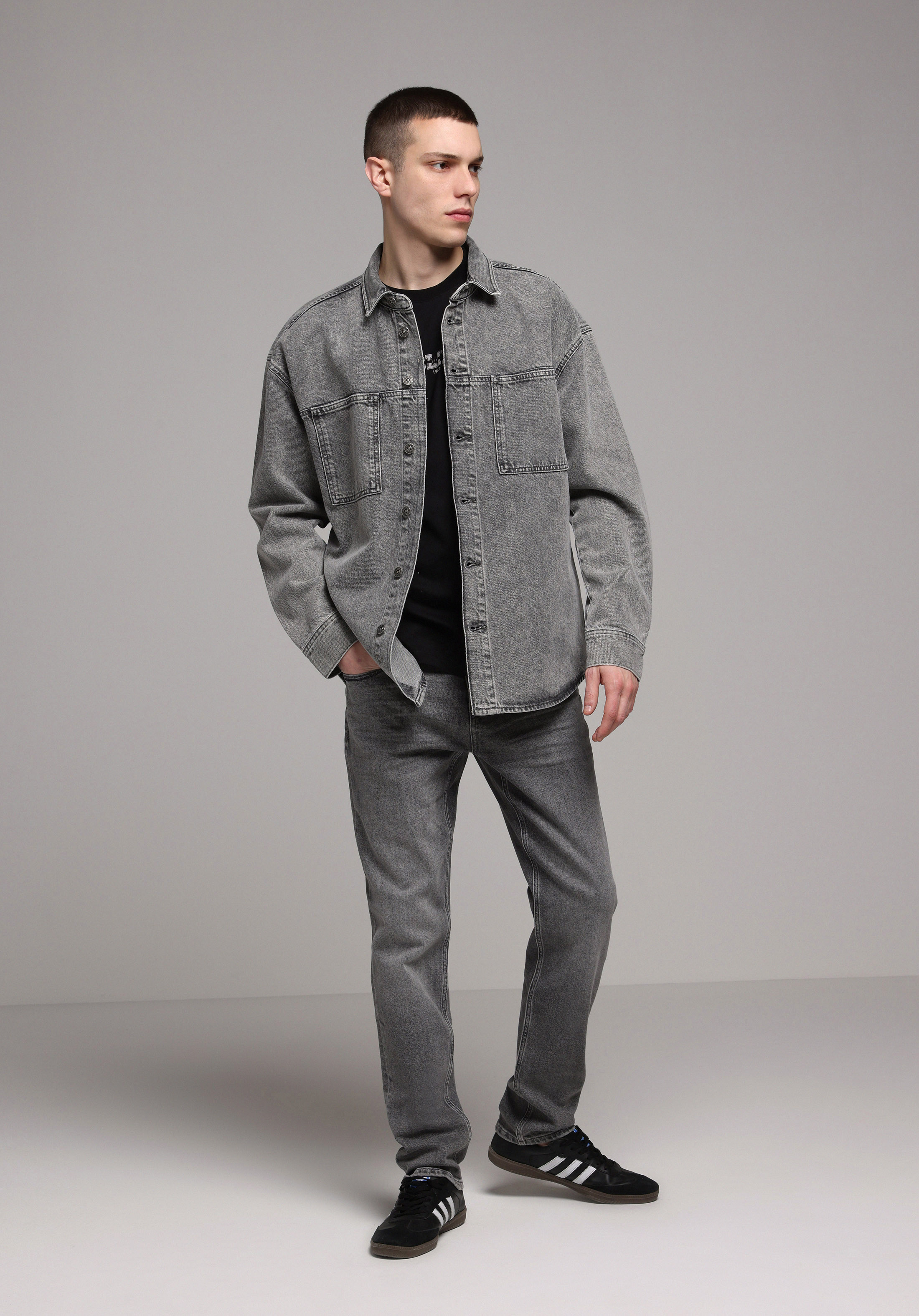 Straight Fit   Erkek Black Denim Jean Pantolon