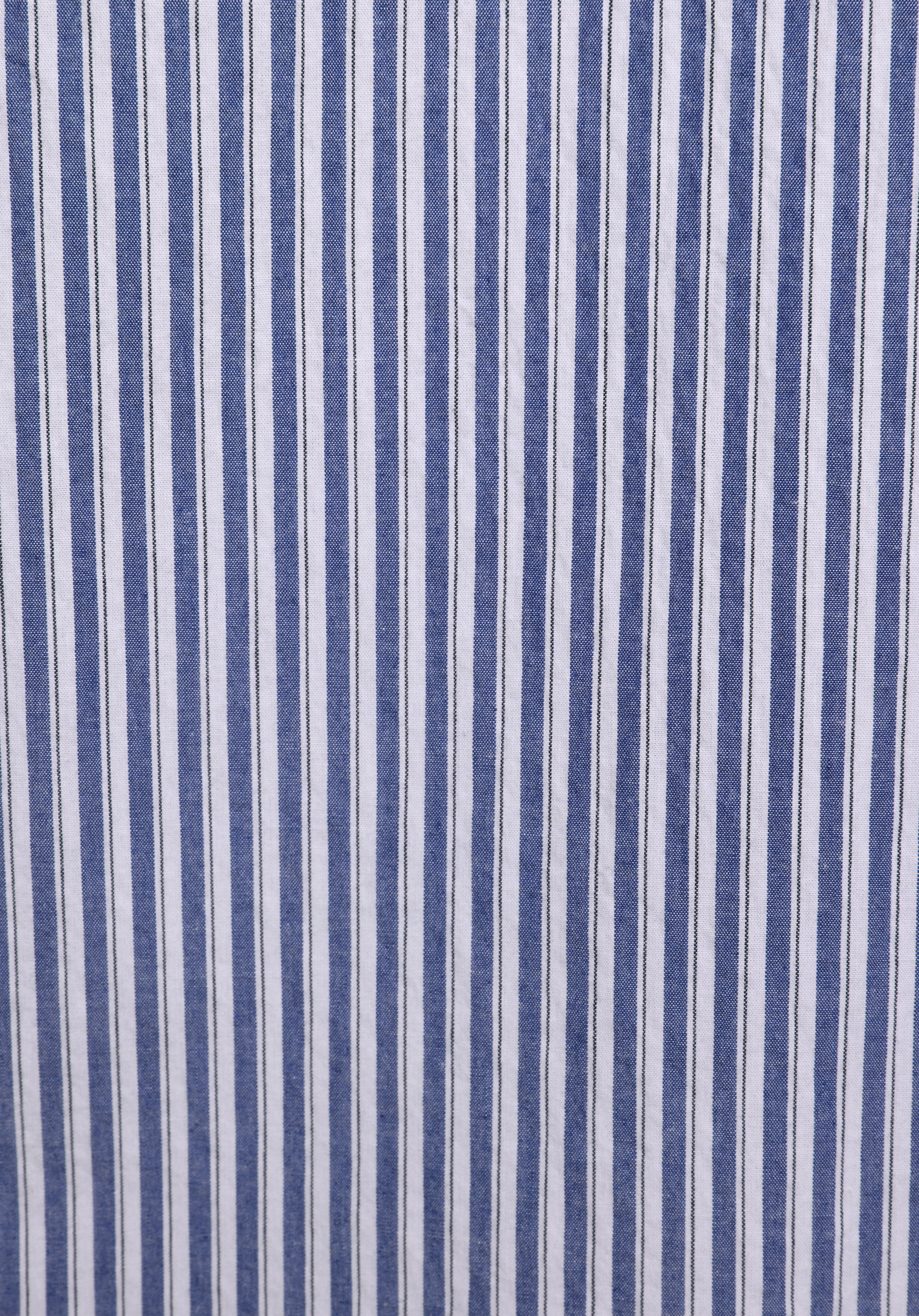 Regular Fit Shirt Neck Çizgili Erkek Mavi Uzun Kol Gömlek