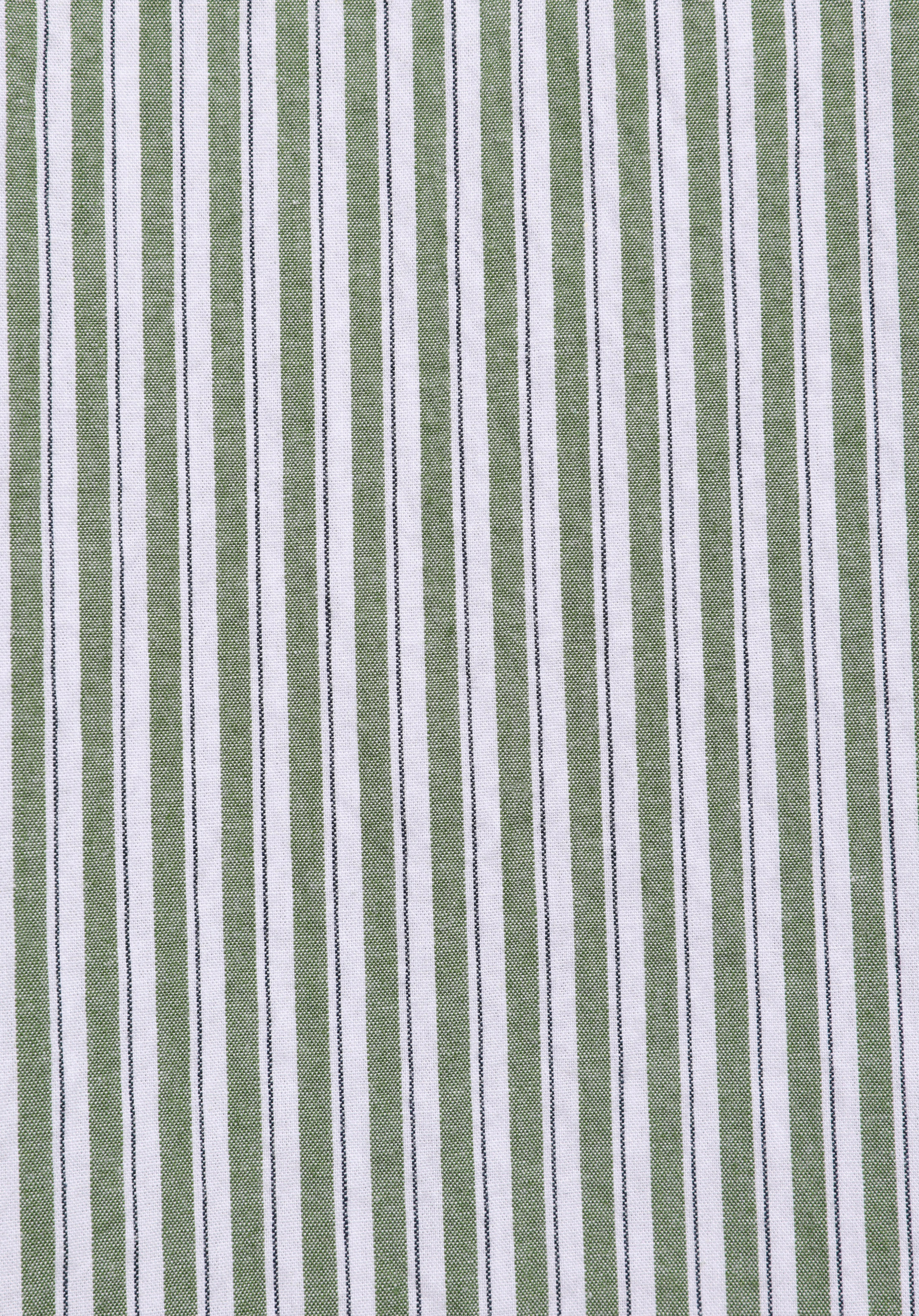 Regular Fit Shirt Neck Çizgili Erkek Yeşil Uzun Kol Gömlek