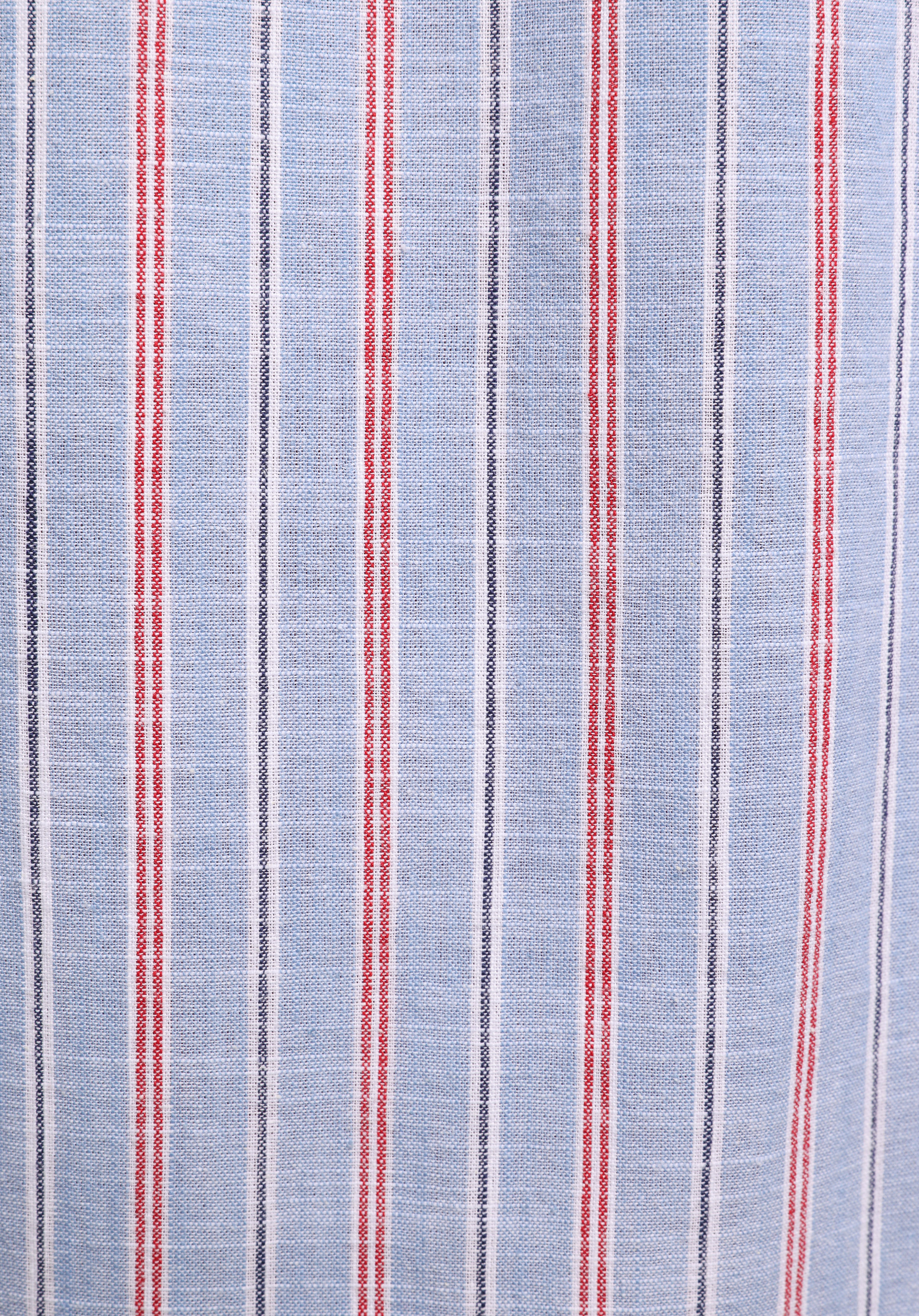 Regular Fit Shirt Neck Çizgili Erkek Mavi Uzun Kol Gömlek