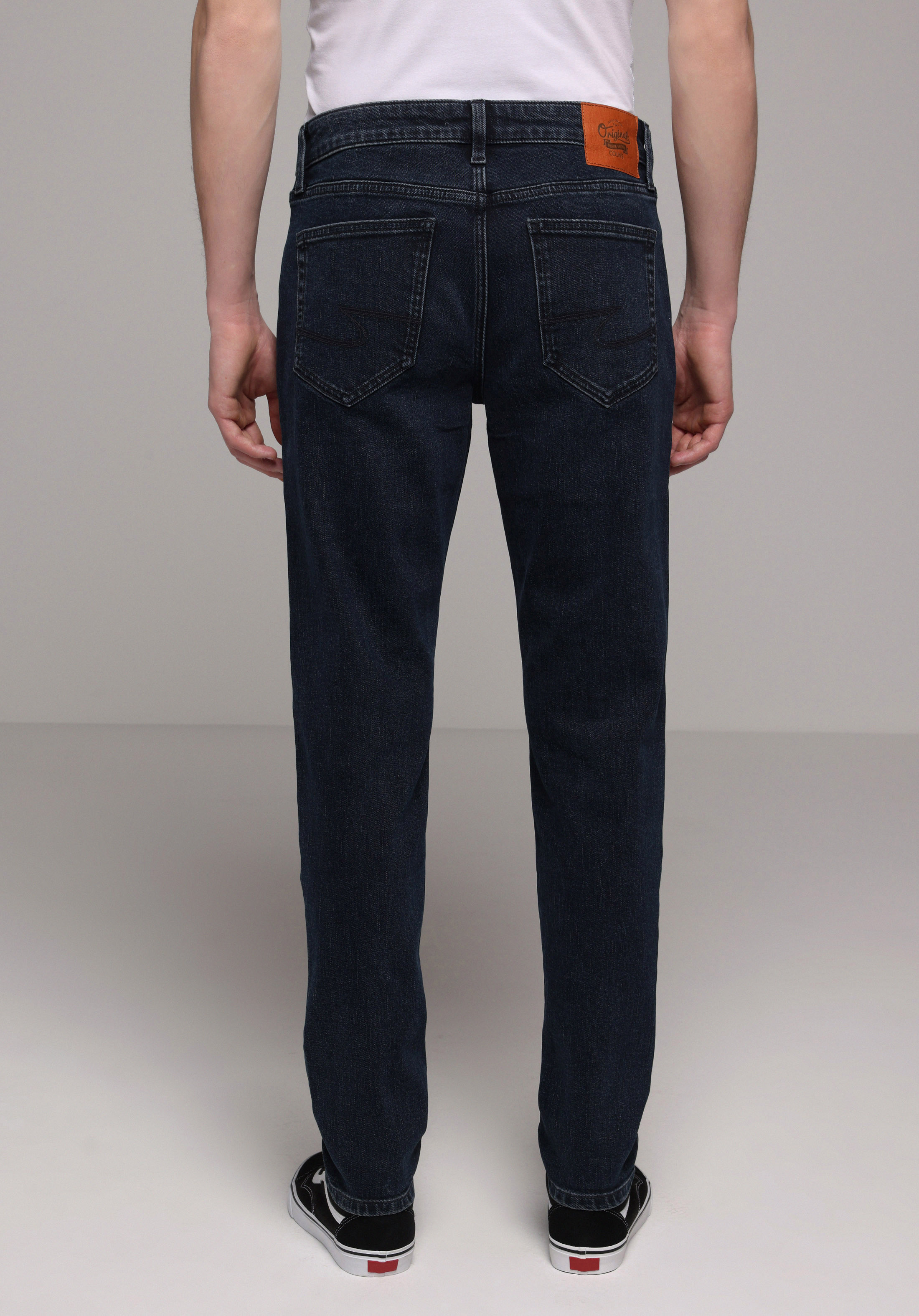 Slim Fit   Erkek Blue Black Denim Jean Pantolon